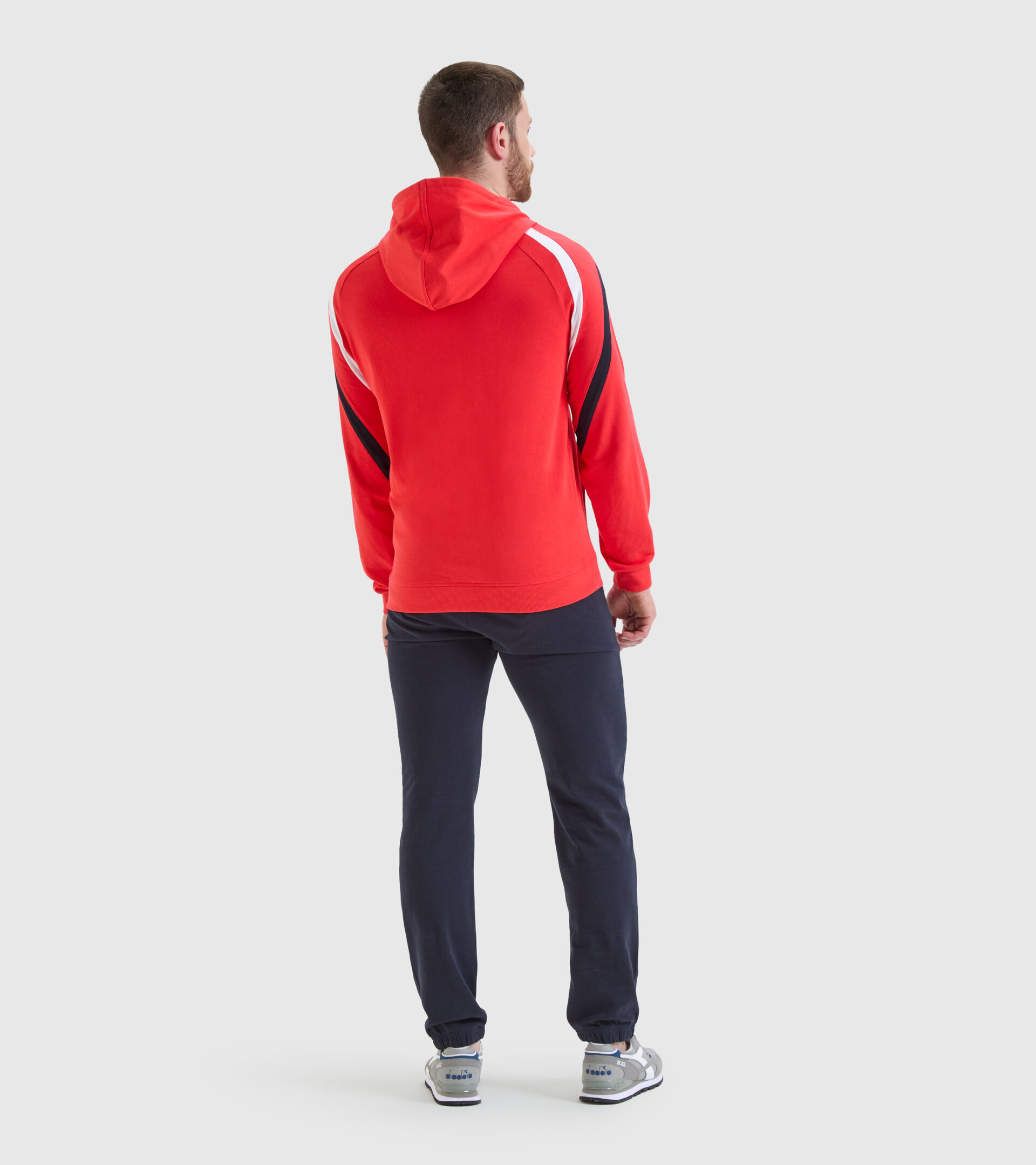 Cotton tracksuit - Men TRACKSUIT HOODIE FZ CORE POPPY RED - Diadora