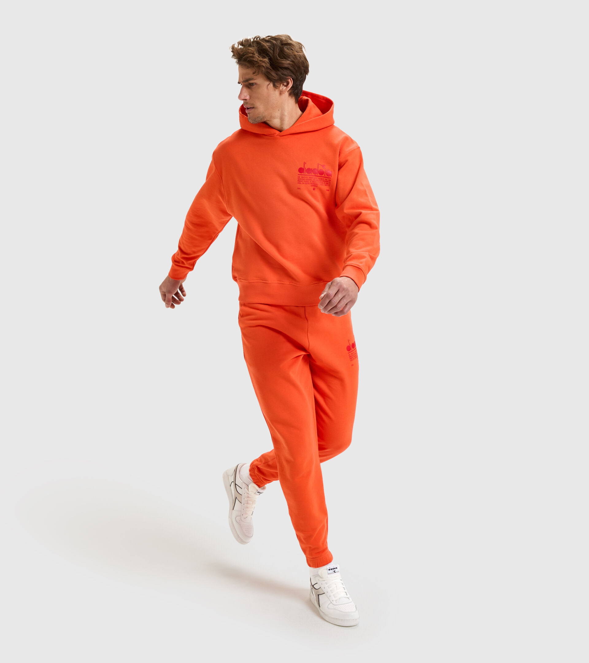 Cotton hoodie - Unisex HOODIE MANIFESTO VERMILLION ORANGE - Diadora