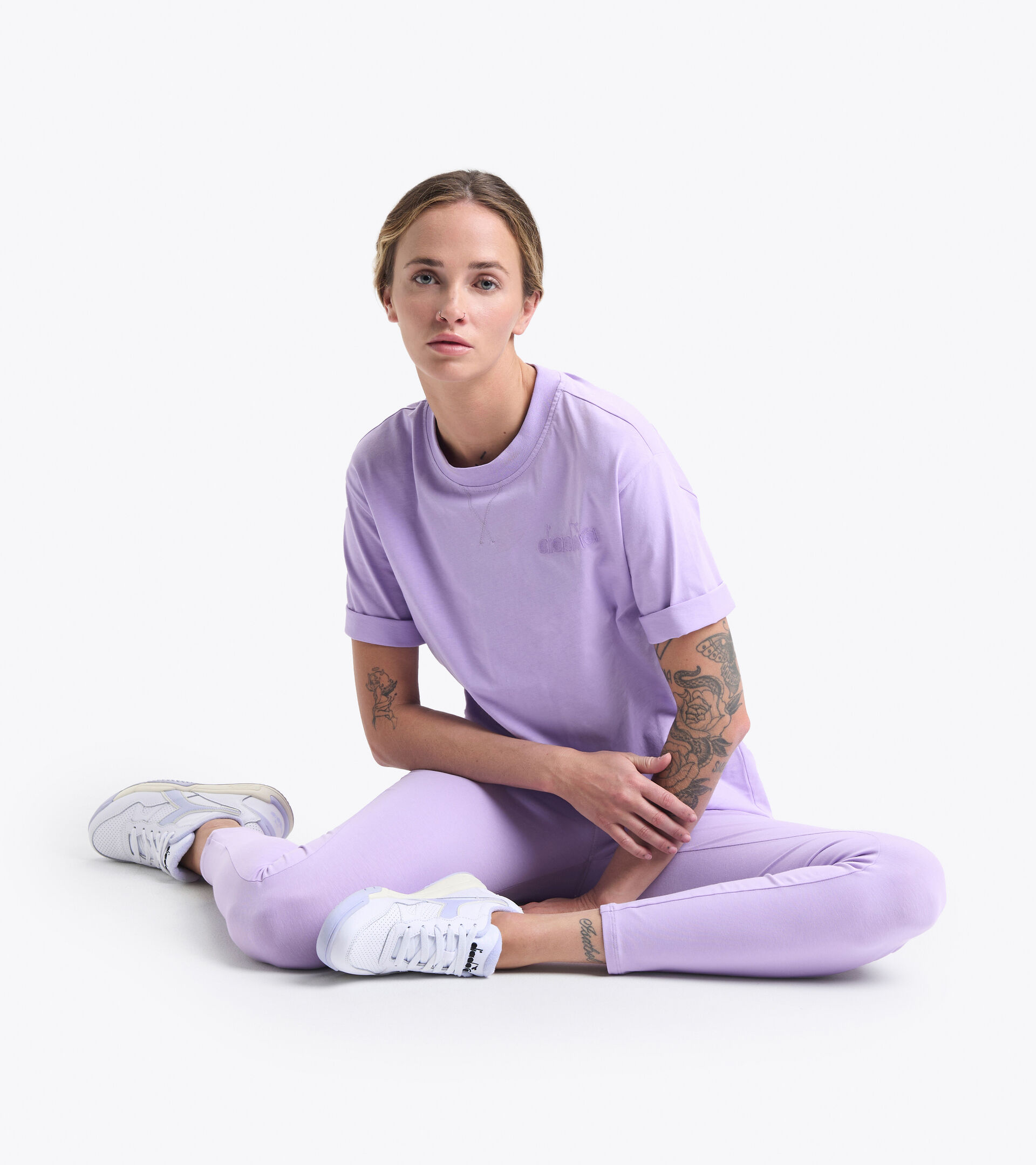 Leggings sportivi - Donna L. LEGGINGS SPW LOGO VIOLA ROSA - Diadora