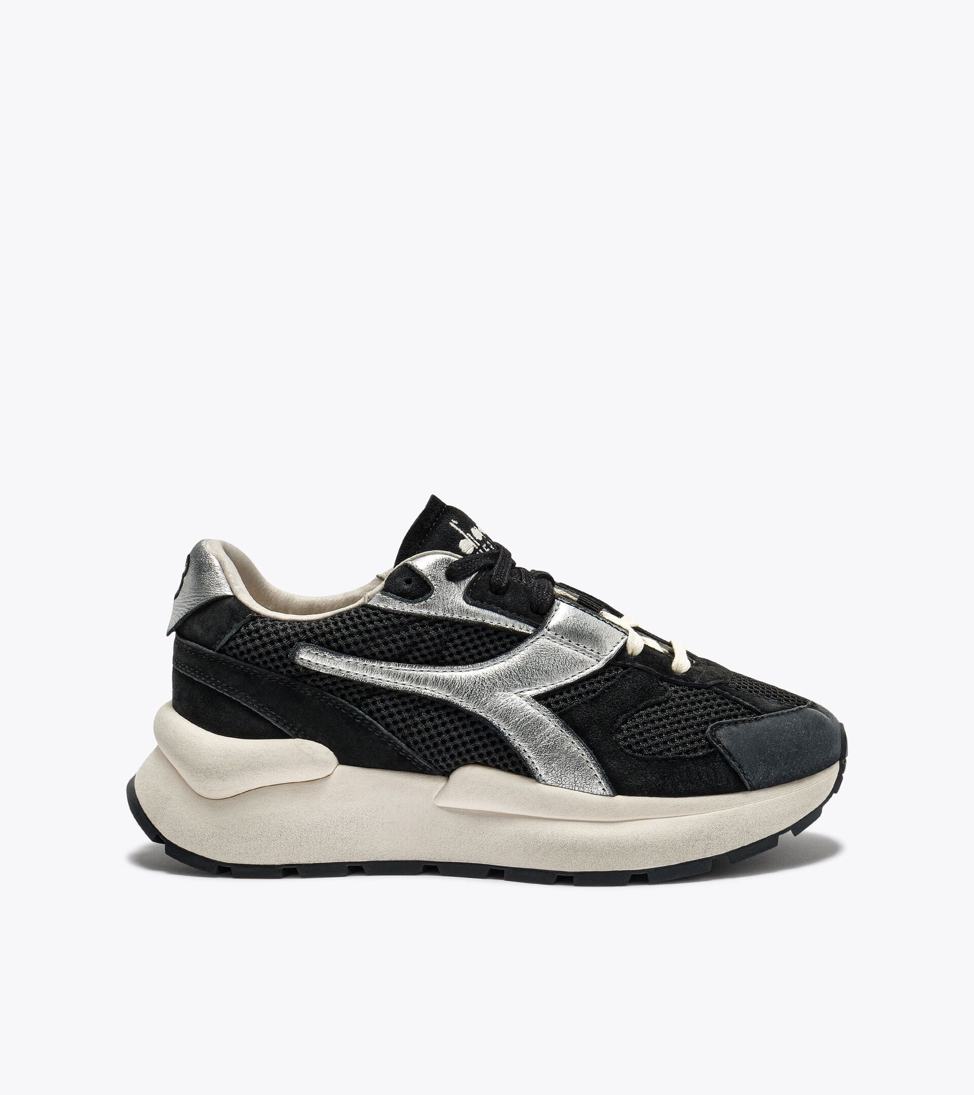 Leather and mesh Heritage sneakers  - Women's MERCURY ELITE METAL USED WN BLACK - Diadora