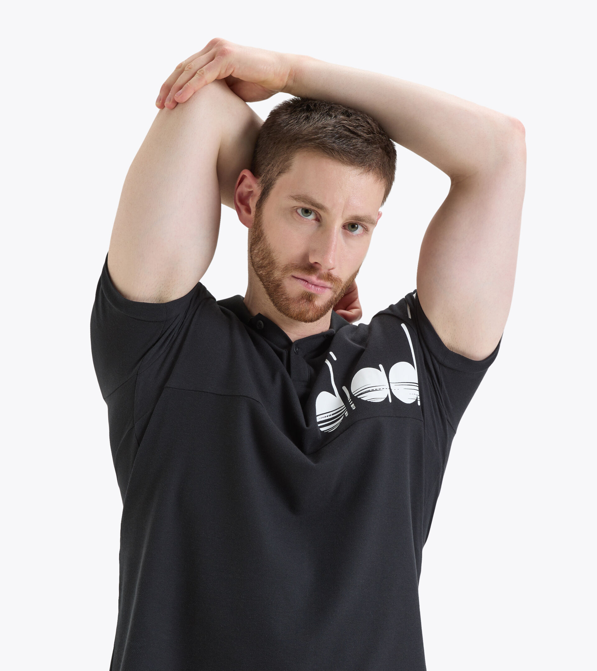 Short-sleeved tennis polo-shirt - Men SS POLO COACH BLACK - Diadora