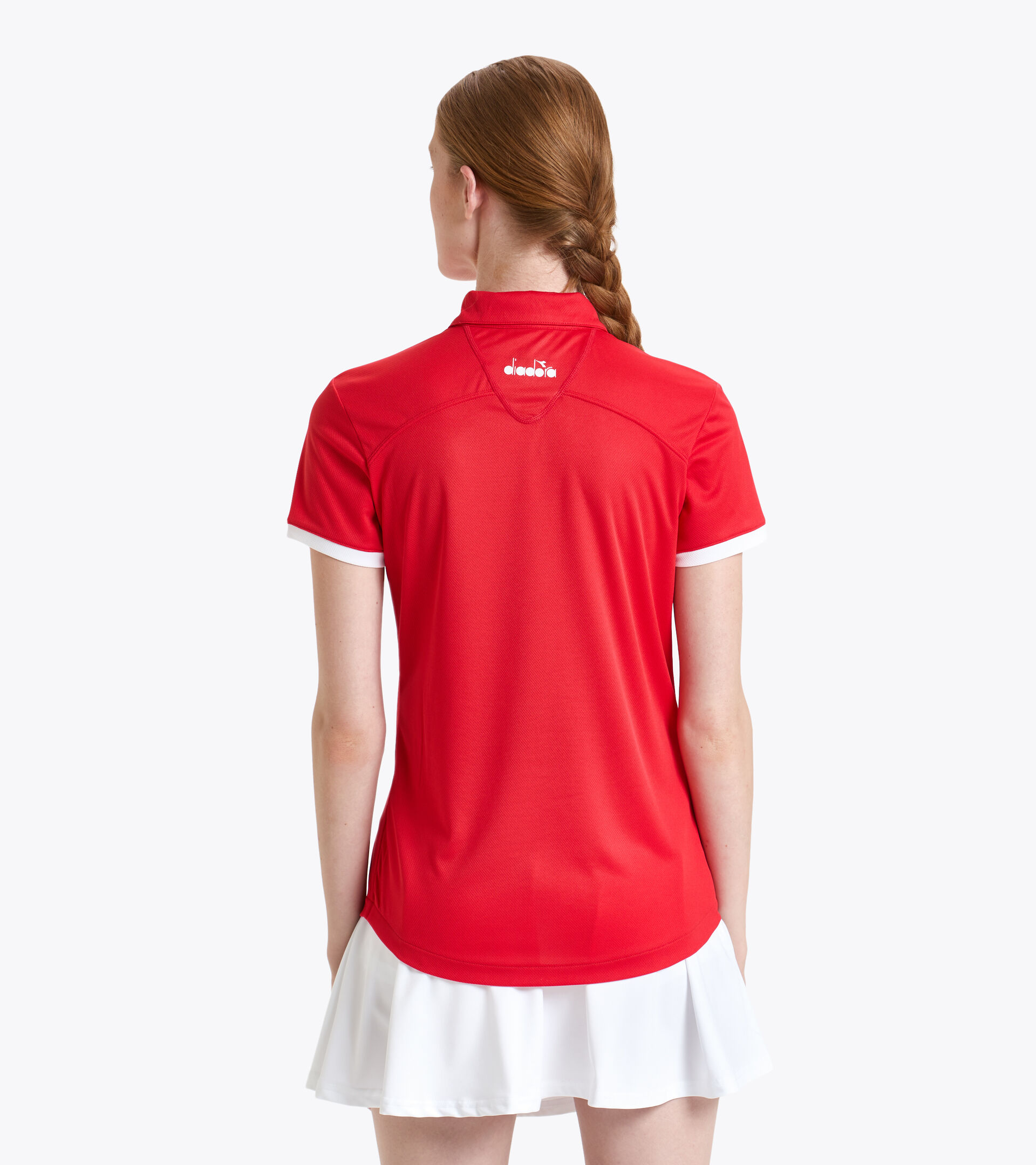 Tennis polo shirt - Women L. POLO COURT TOMATO RED - Diadora