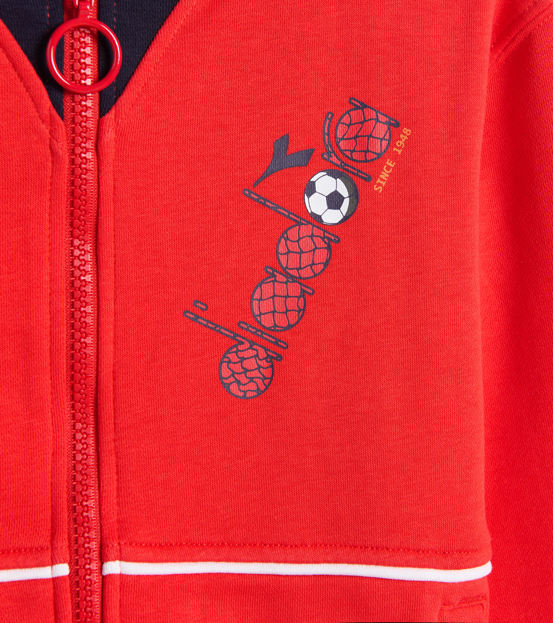 Chándal deportivo de algodón - Niños y adolescentes JB.TRACKSUIT HD FZ DIADORA FC ROJO AMAPOLA - Diadora