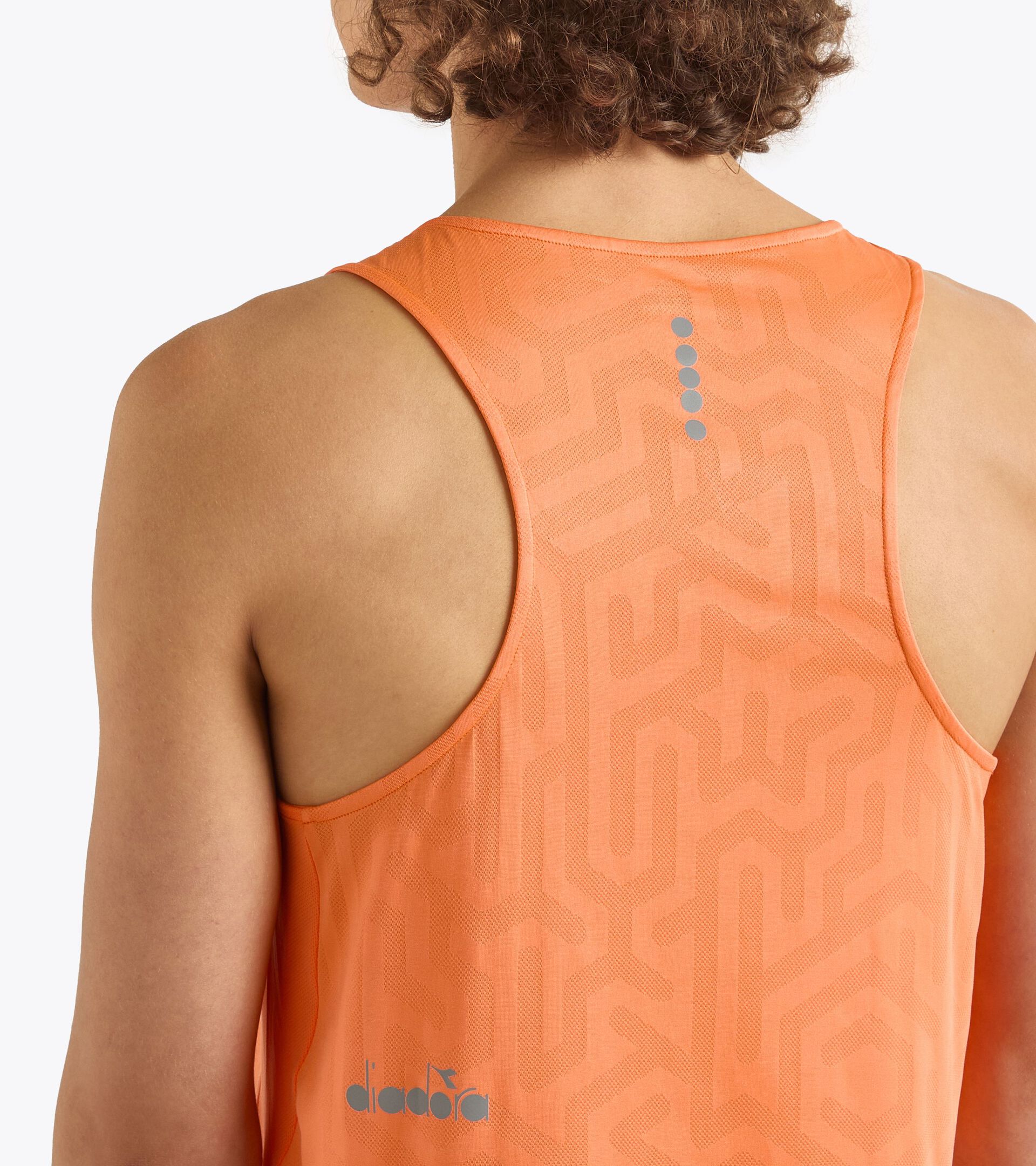 Running tank - Coolcore light fabric - Men’s SUPER LIGHT TANK ORANGE NECTARINE - Diadora