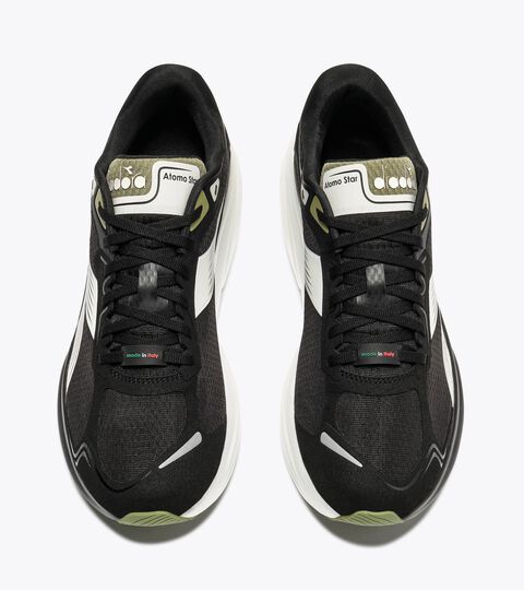Made in Italy running shoe - Lightness and cushioning - All-Gender ATOMO STAR BLACK/WHITE/SAGE - Diadora