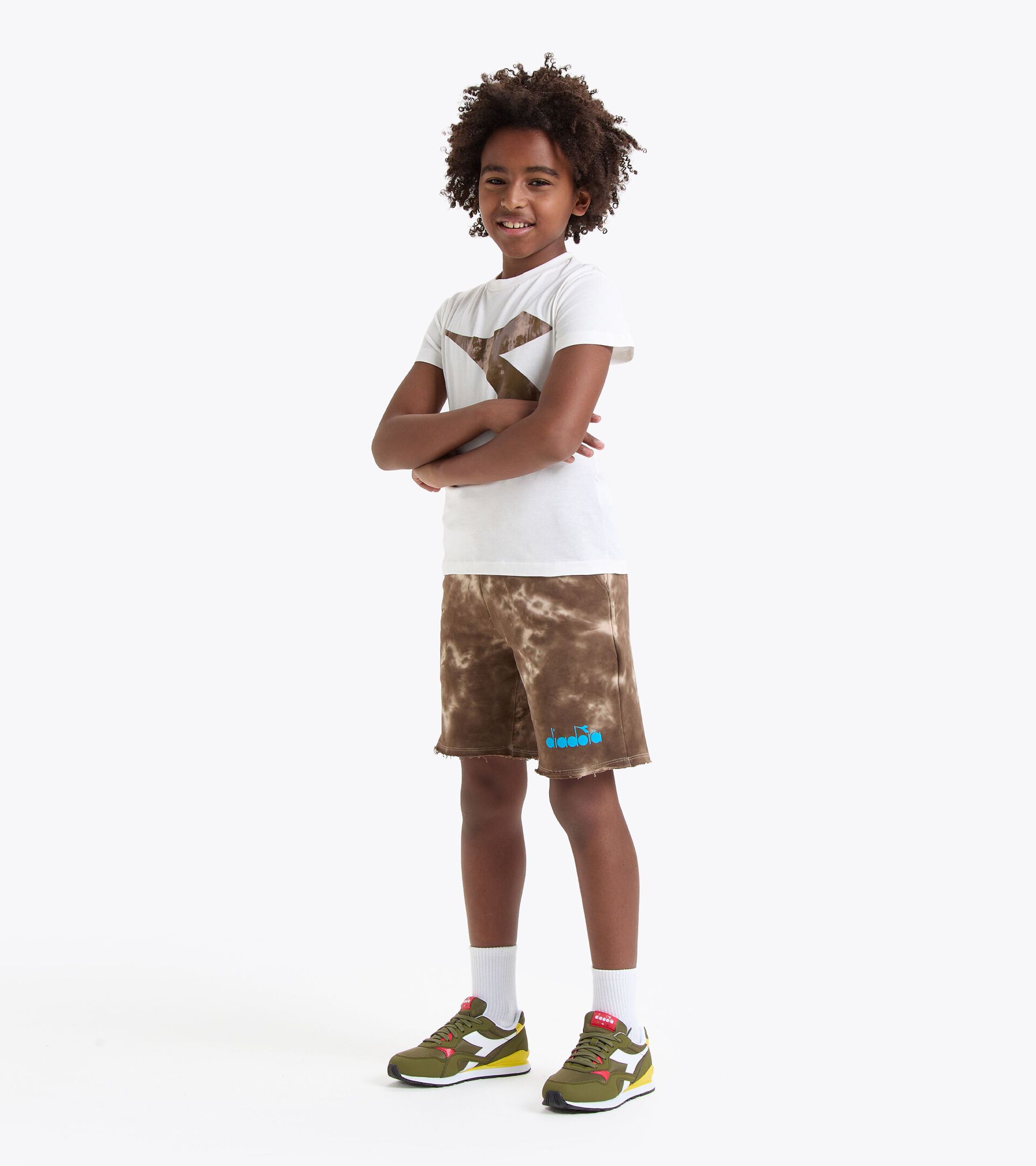 T-shirt 100% cotone - Bambino JB.T-SHIRT SS FREGIO TIE DYE BEIGE AVORIO - Diadora