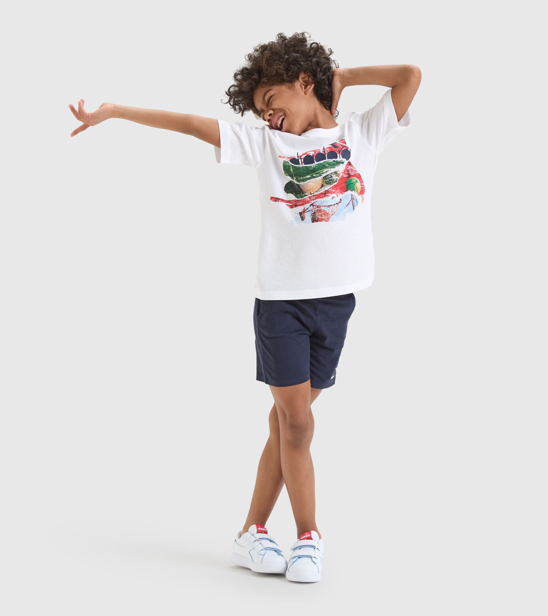 Cotton shorts/T-shirt set - Boys JB.SET SS PLAYGROUND OPTICAL WHITE - Diadora