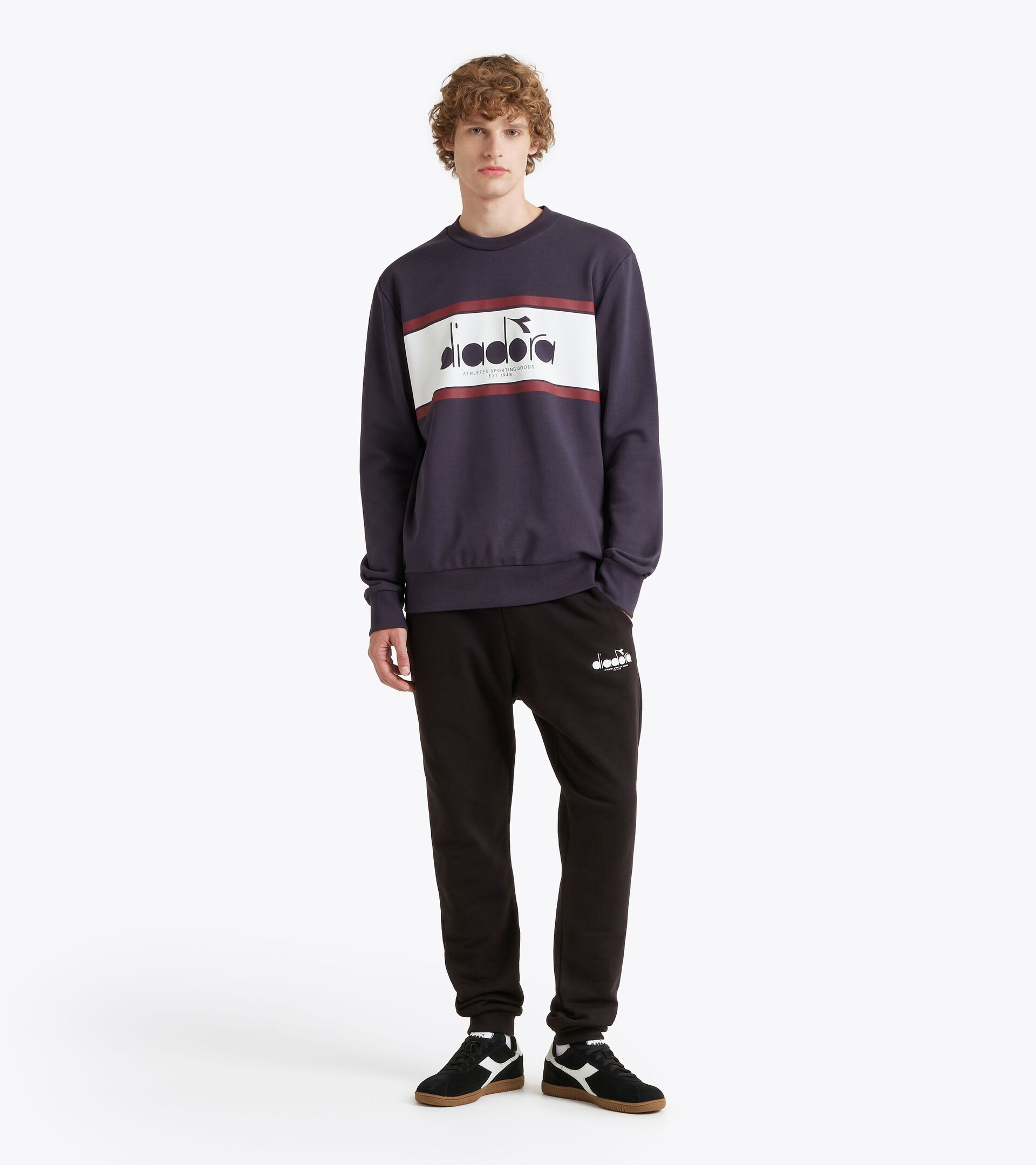 Sudadera de algod&oacute;n con cuello redondo - Para todos los g&eacute;neros SWEATSHIRT CREW LOGO PUERTO SECO - Diadora