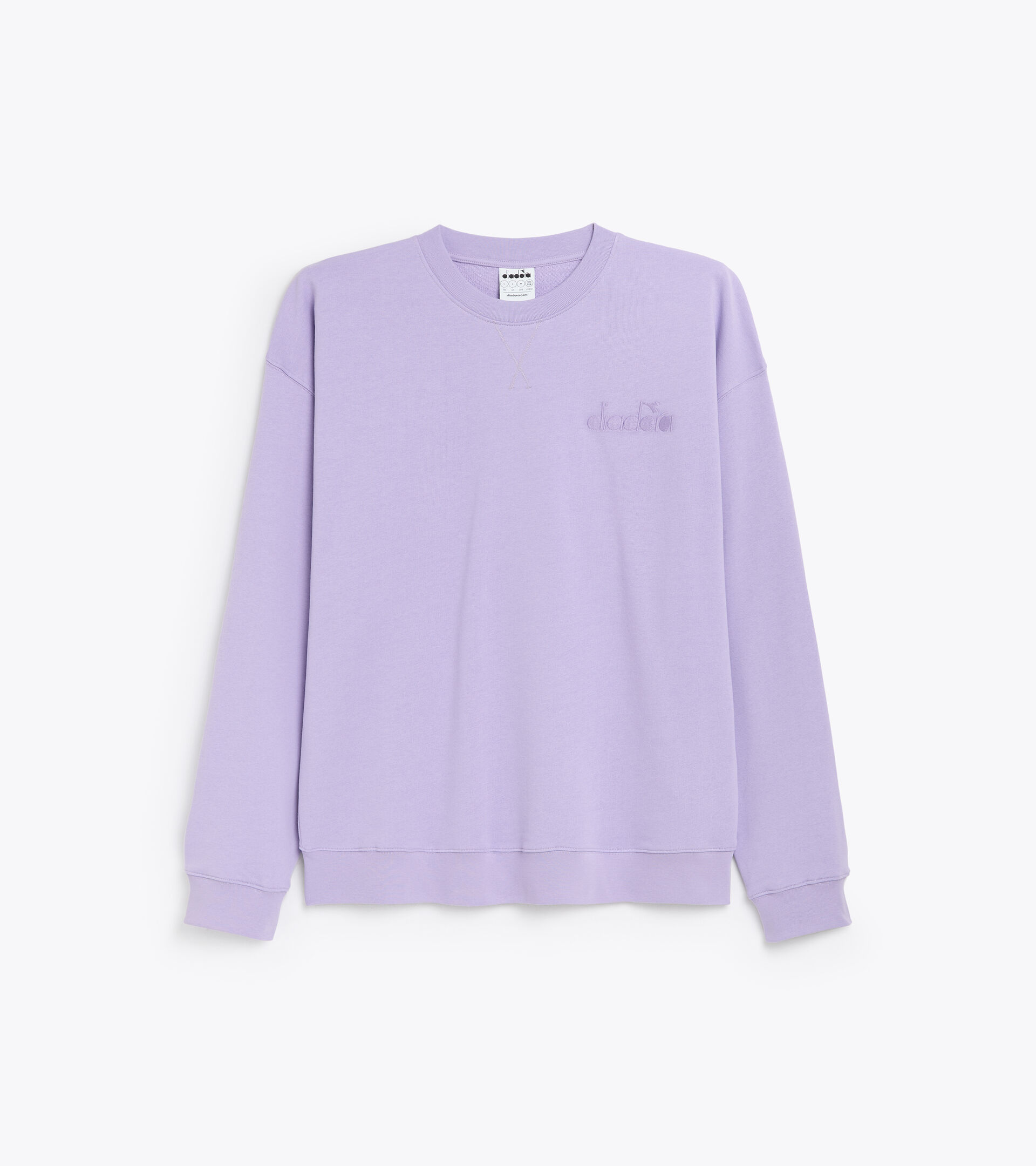 Cotton sweatshirt - Gender neutral SWEATSHIRT CREW SPW LOGO PURPLE ROSE - Diadora