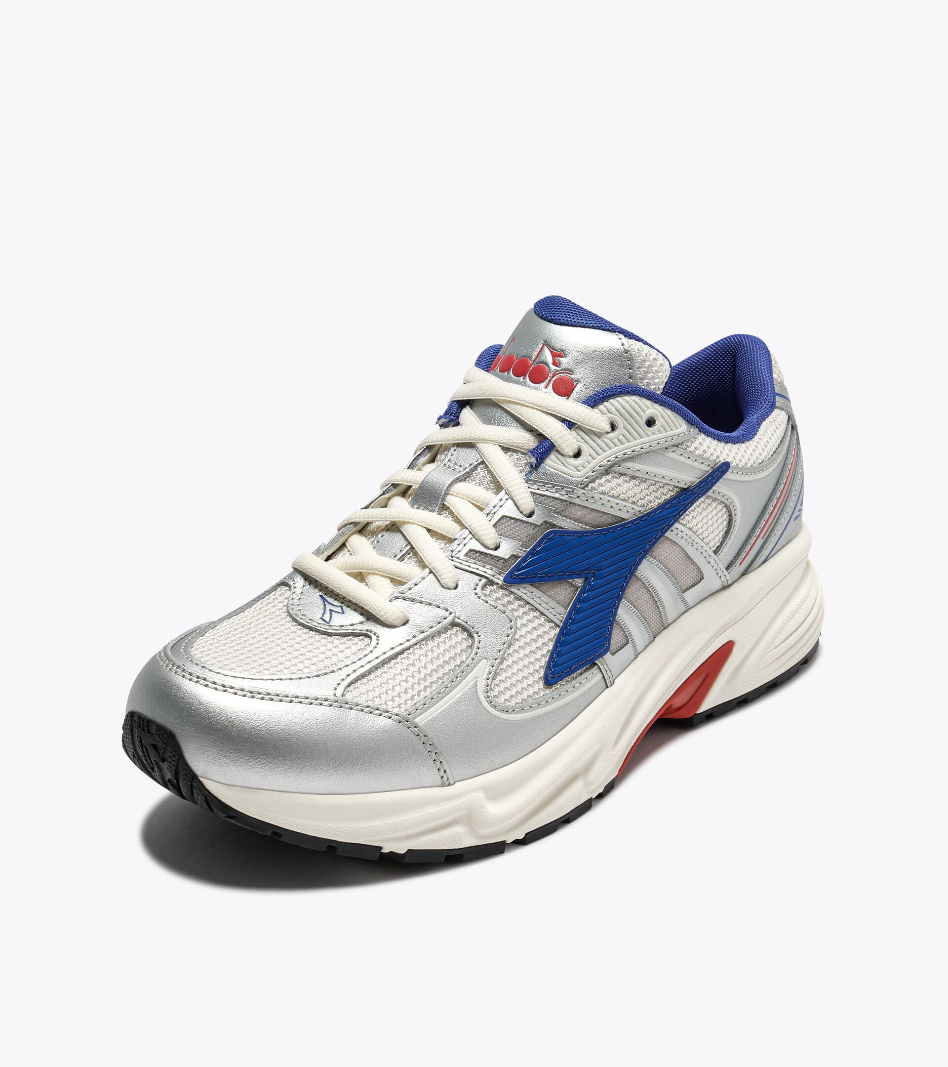 Zapatilla deportiva de piel - Para todos los g&eacute;neros MYTHOS STAR MET BLANCO RECICLADO/AZUL IMPERIAL - Diadora