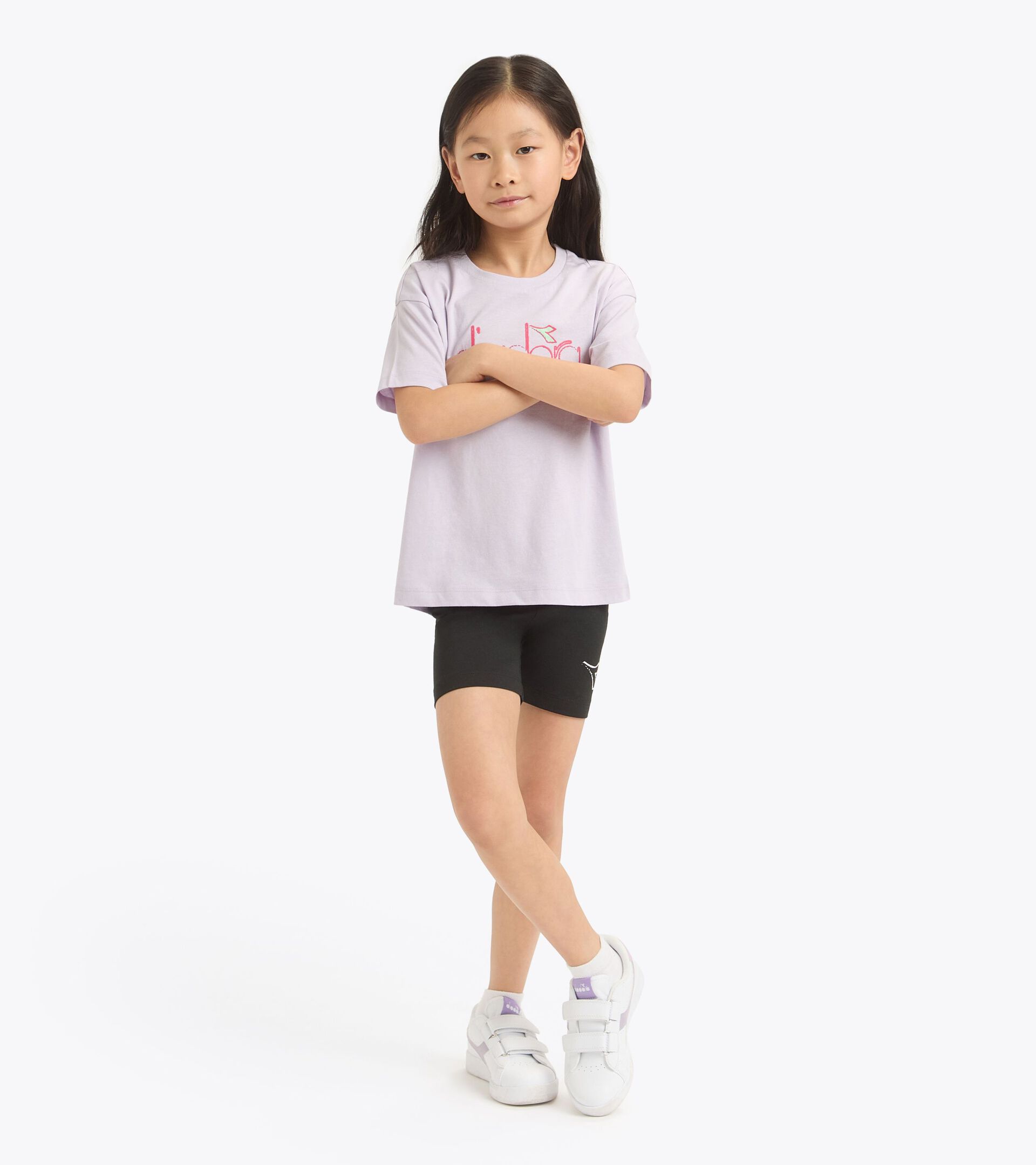 Sports set - T-shirt and shorts - Girls JG. SET ESSENTIAL SPORTS SS THISTLE - Diadora