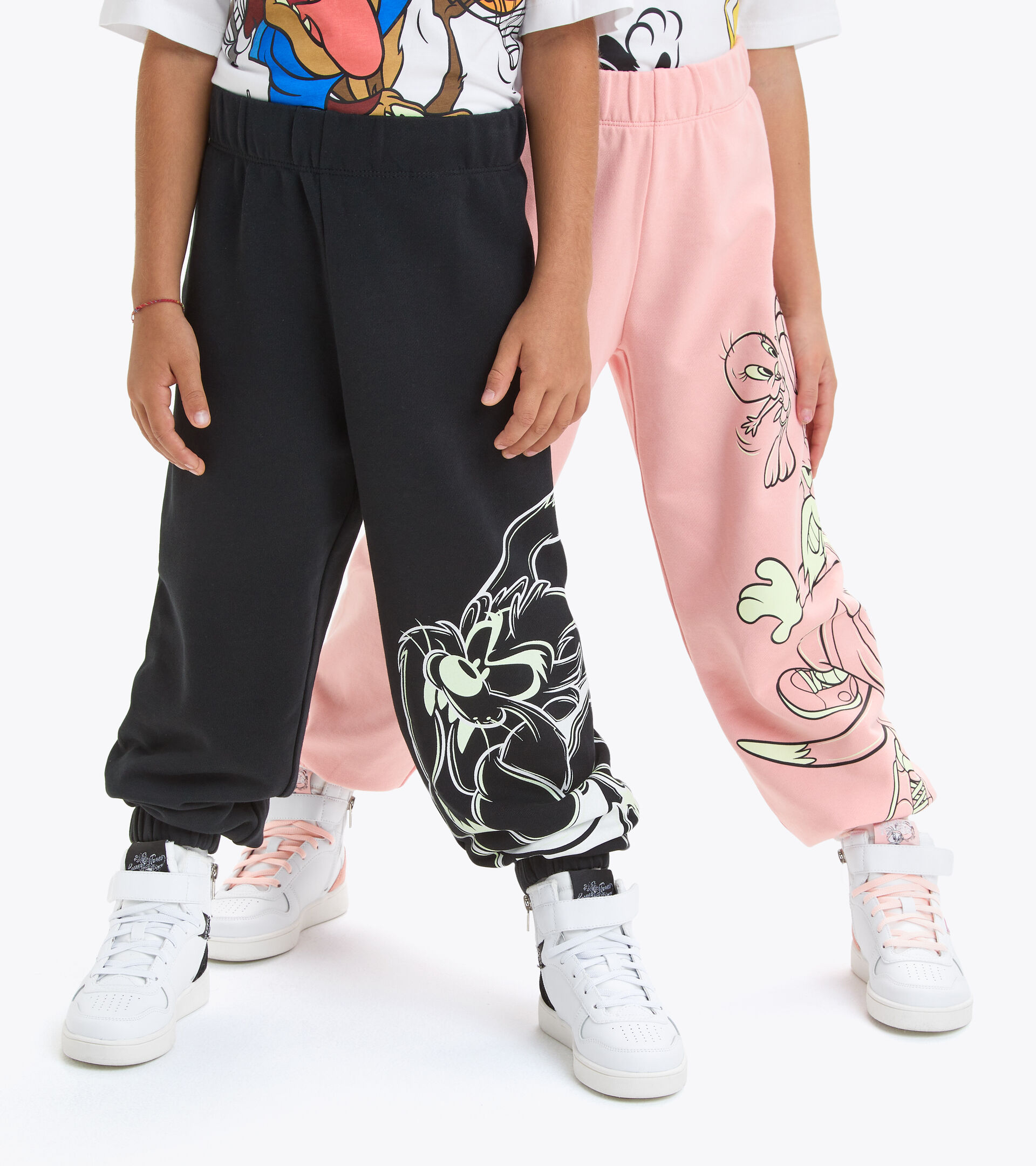 Cotton terrycloth joggers - Kids JU.JOGGER PANT WB BLACK/OPTICAL WHITE - Diadora