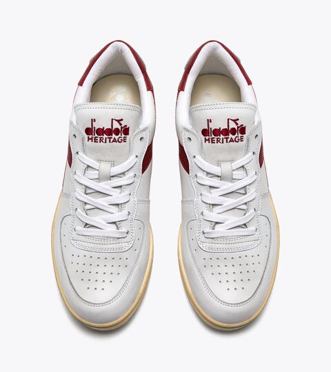 MI BASKET LOW USED, BLANC/ROUGE GRENAT Chaussures Heritage - Unisexe MI BASKET LOW USED BLANC/ROUGE GRENAT - Diadora