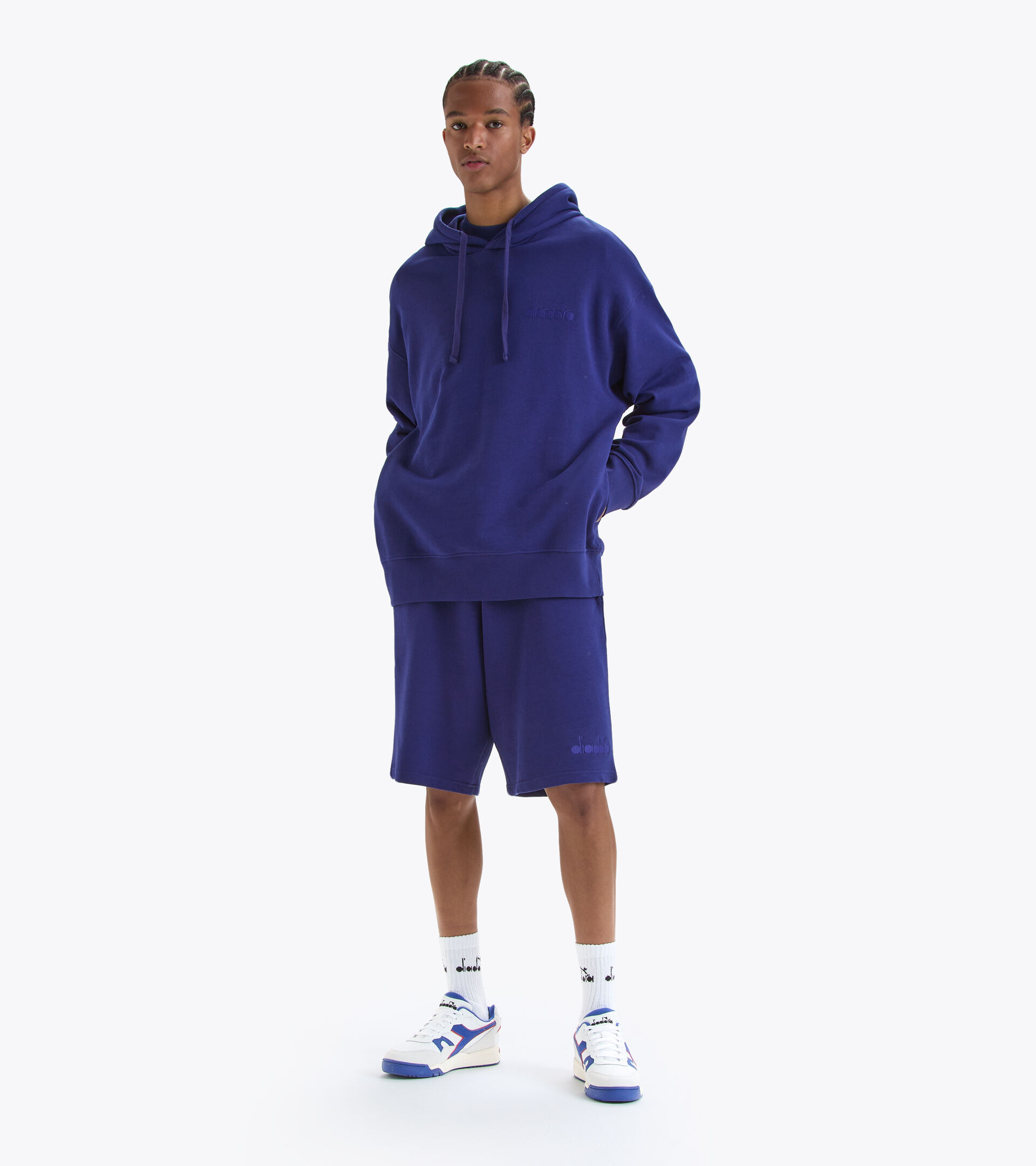 Felpa con cappuccio in cotone - Gender neutral HOODIE SPW LOGO BLU STAMPA - Diadora