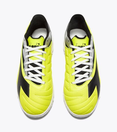 BRASIL ICON SALA TF, JAUNE FLUO DD/NOIR Chaussures de futsal - Semelle spécifique pour les terrains synthétiques - Homme BRASIL ICON SALA TF JAUNE FLUO DD/NOIR - Diadora