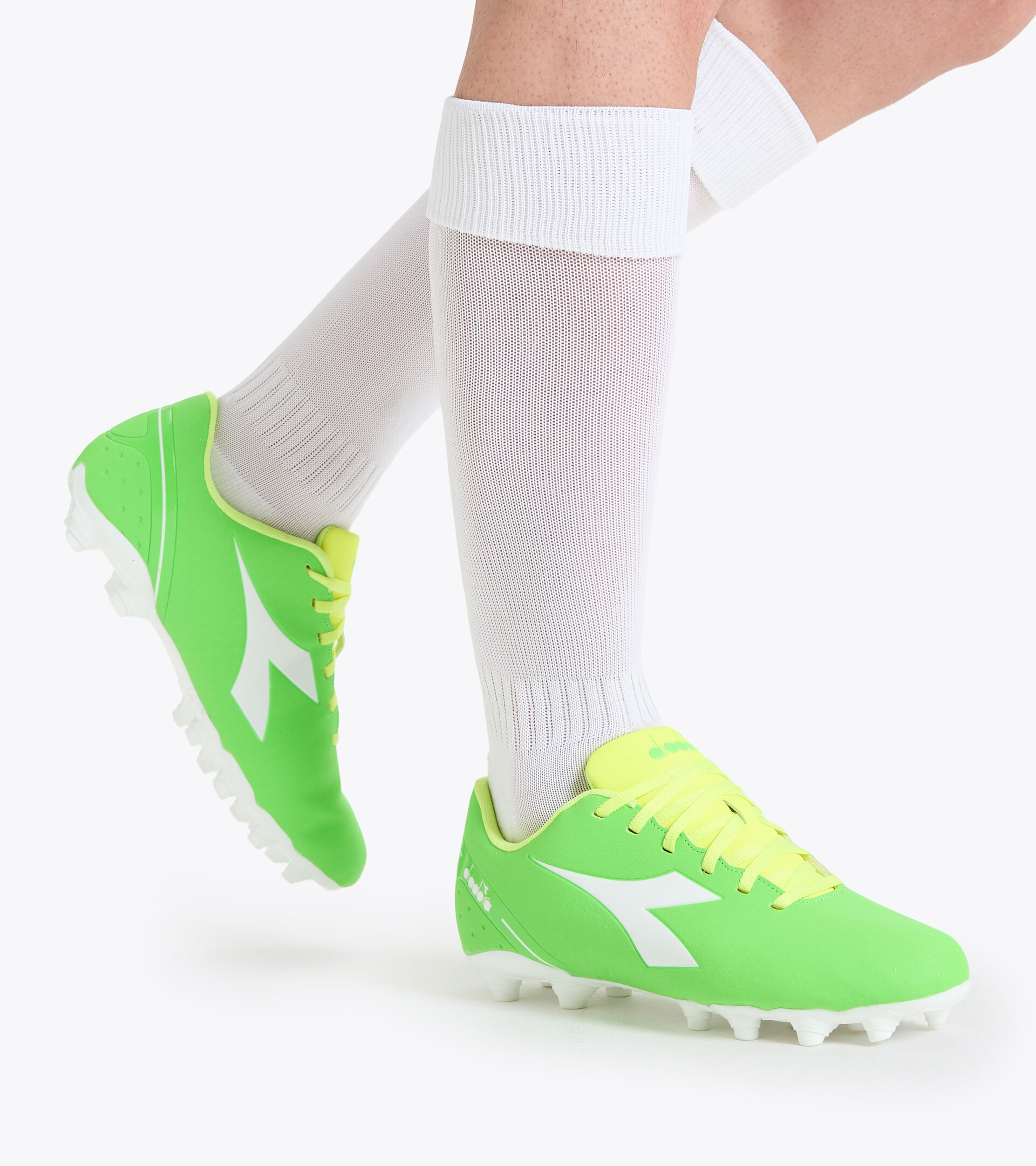 Botas de fútbol para superficies compactas - Hombre PICHICHI 5 MG14 VERDE FLUO/BLCO/AMARILLO FL DD - Diadora
