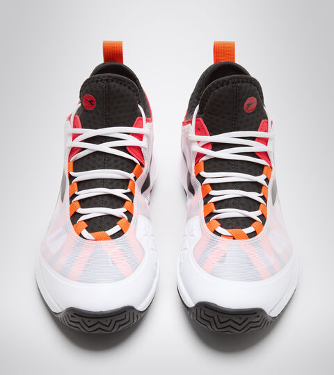 SPEED BLUSHIELD FLY 3 + AG, WHITE/BLACK/FIERY RED Clay and hard court tennis shoe - Men SPEED BLUSHIELD FLY 3 + AG WHITE/BLACK/FIERY RED - Diadora
