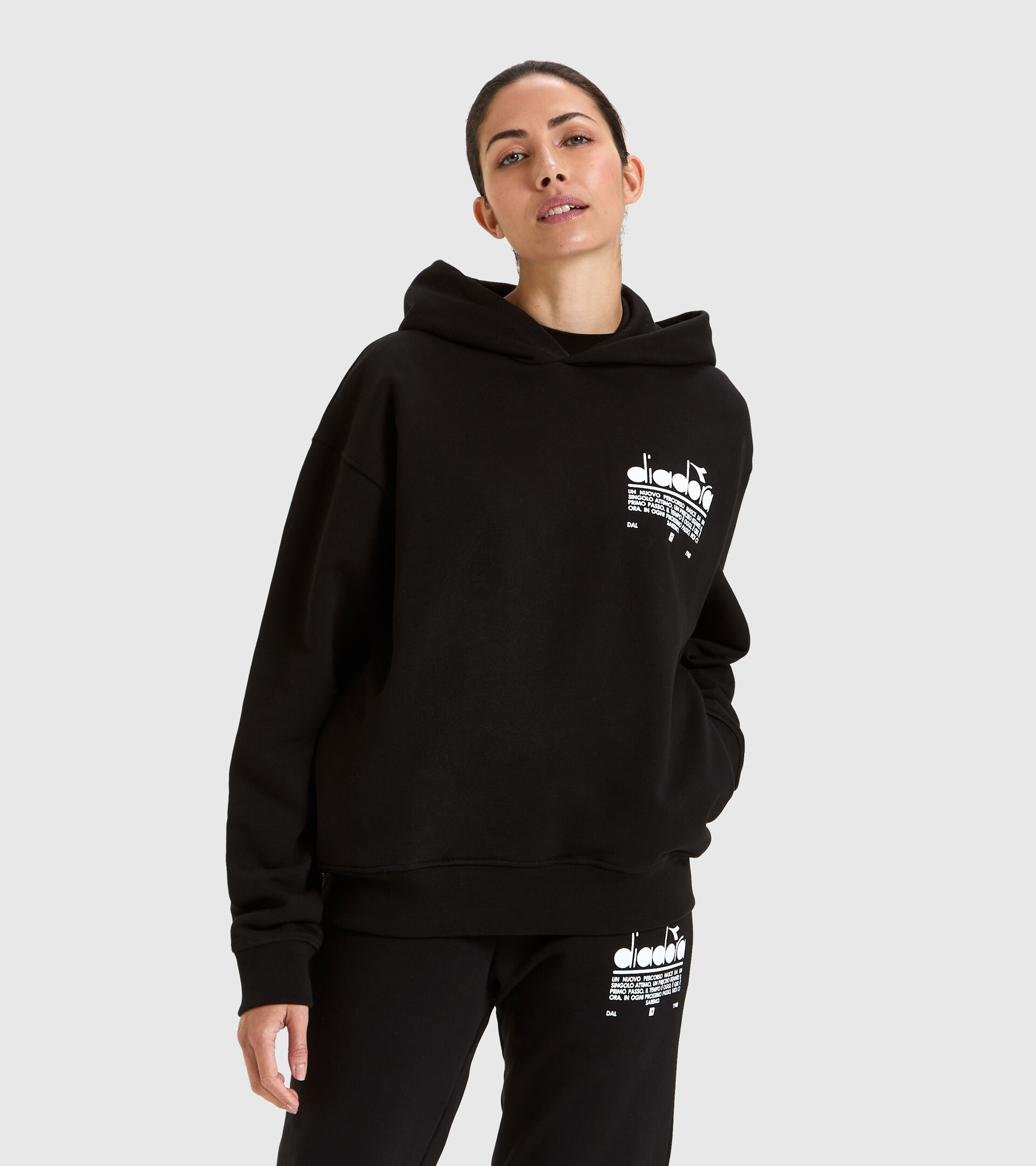 Organic cotton hoodie - Unisex HOODIE MANIFESTO BLACK - Diadora