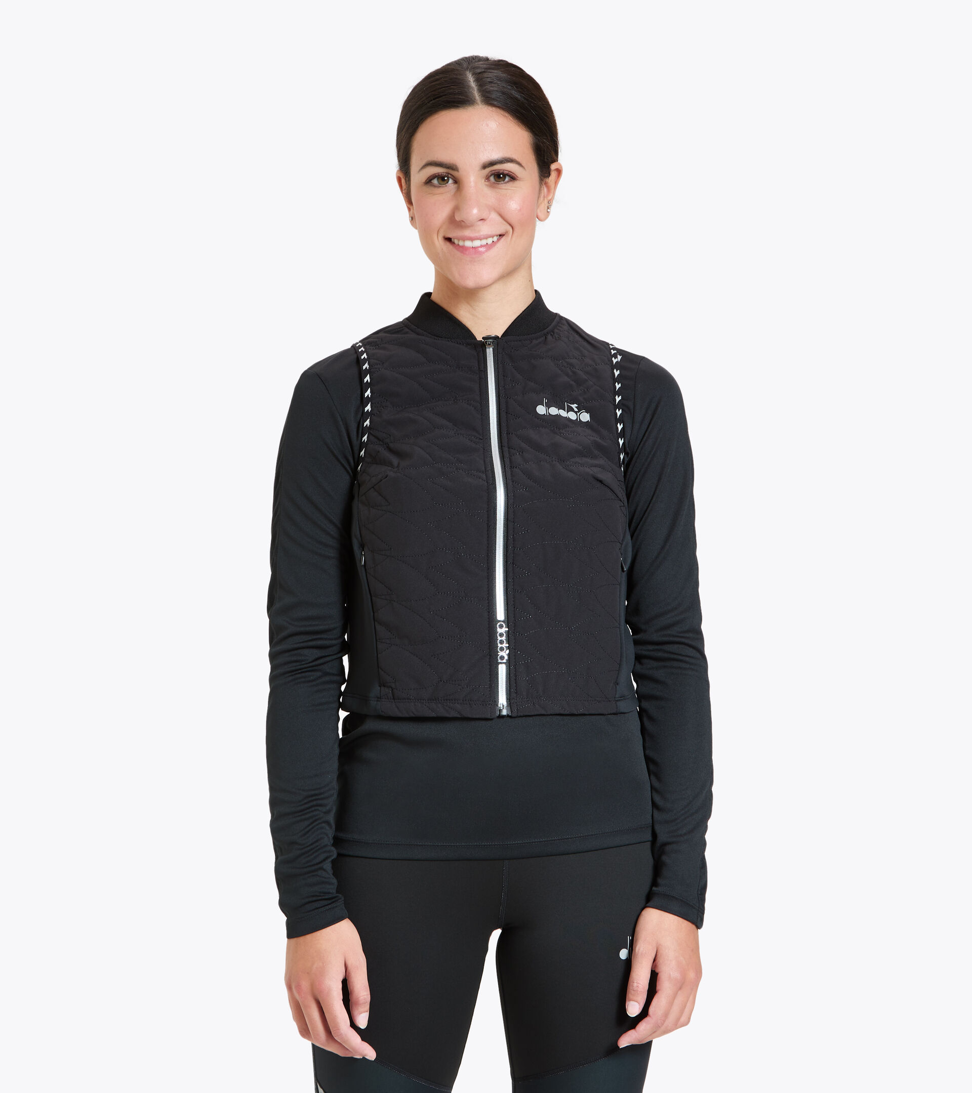 Running windbreaker gilet - Women L. URBAN VEST BE ONE BLACK - Diadora