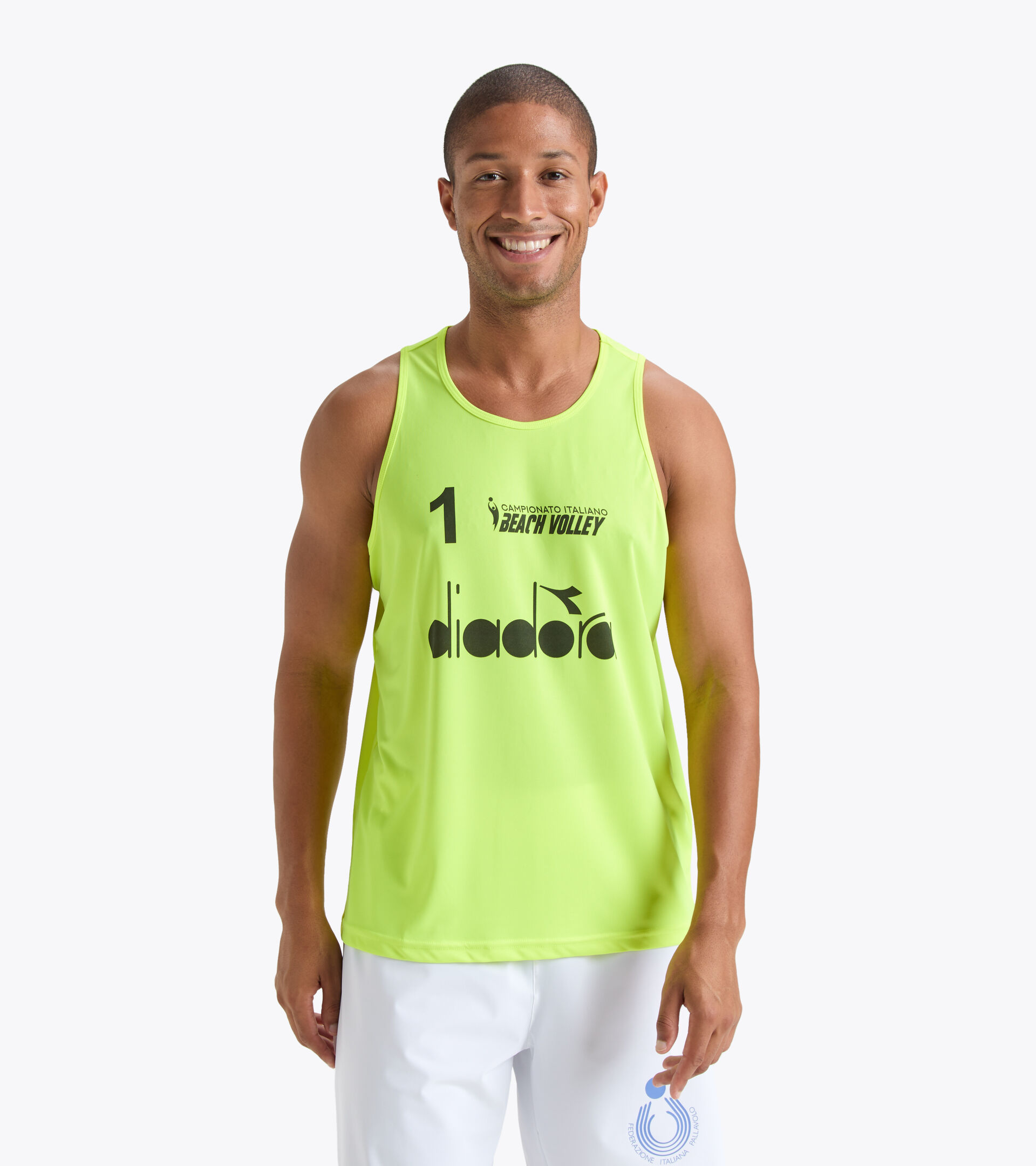 Championship tank Men - Italian Beach Volley Championship CANOTTE GARA UOMO #1 CAMP. ITALIANO FLUO YELLOW DD - Diadora