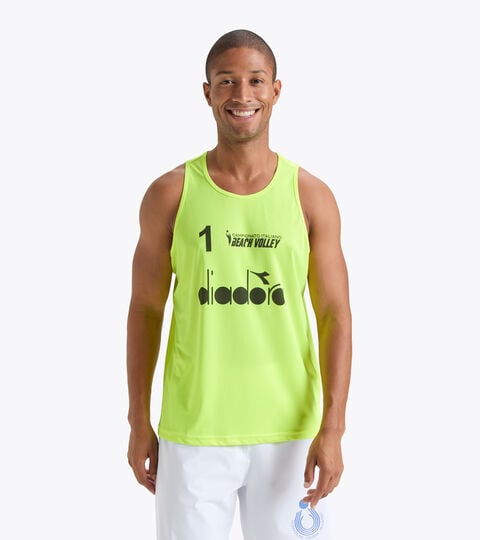 Camiseta sin mangas para hombre - Campeonato Italiano de Vóley Playa CANOTTE GARA UOMO #1 CAMP. ITALIANO AMARILLO FLUO DD - Diadora