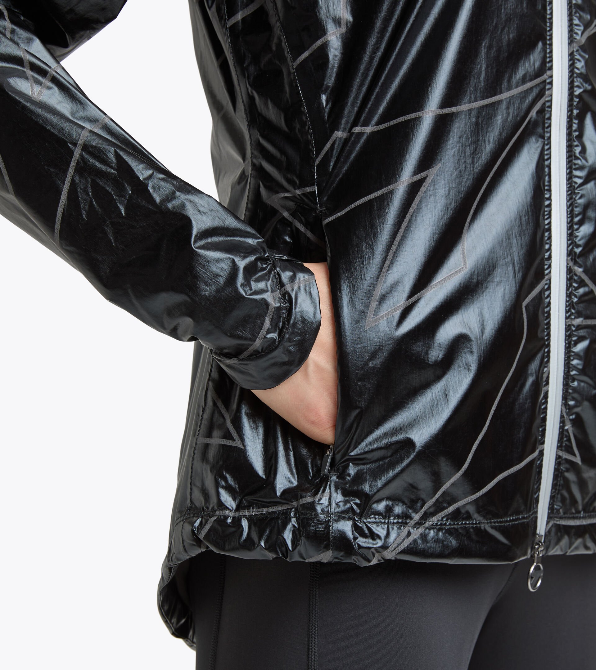 Waterproof running jacket - Women L. RAIN LOCK JACKET BLACK - Diadora