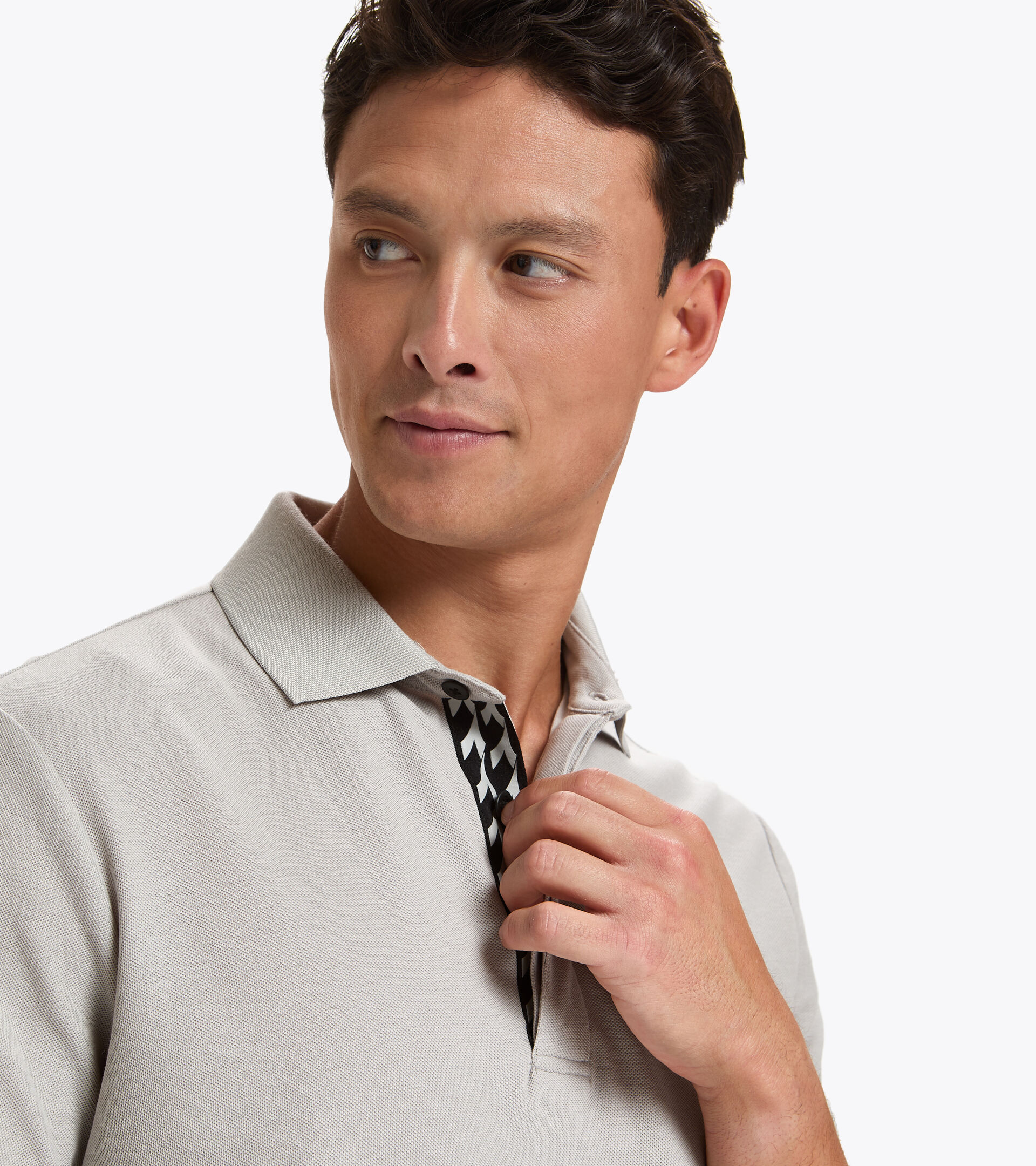 Tennis polo shirt - Men POLO STATEMENT SS OYSTER MUSHROOM - Diadora