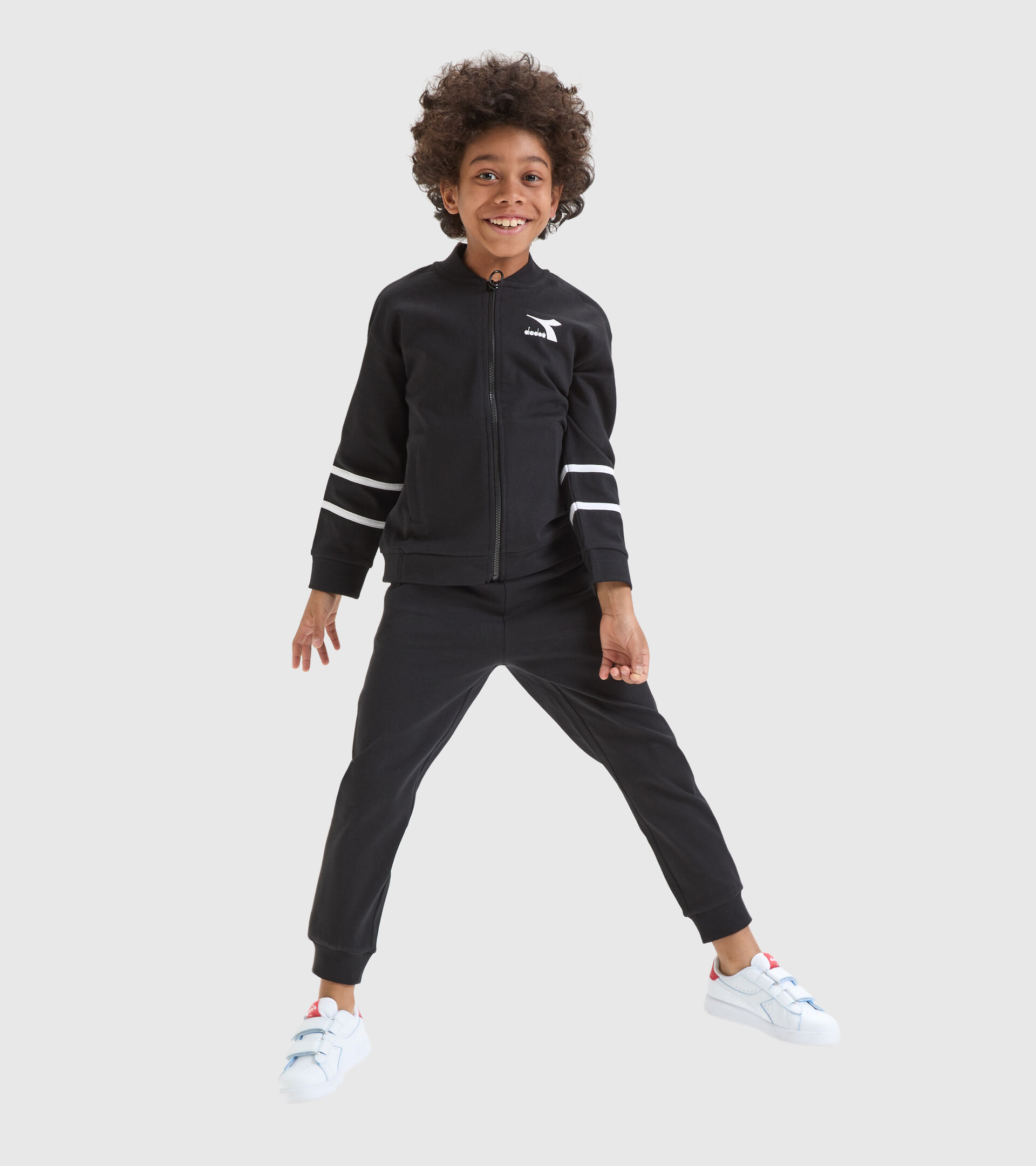 Junior sports tracksuit - Unisex JU.TRACKSUIT FZ RAINBOW BLACK - Diadora
