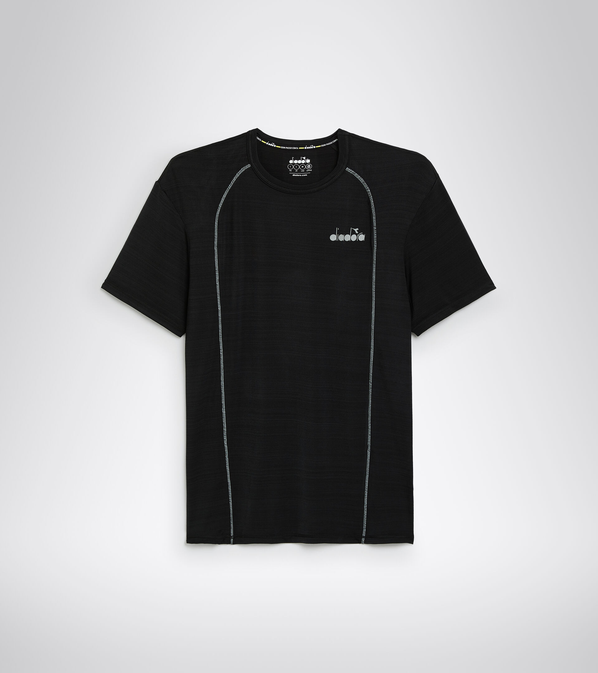 Running T-shirt - Men SS T-SHIRT TECH BE ONE BLACK - Diadora