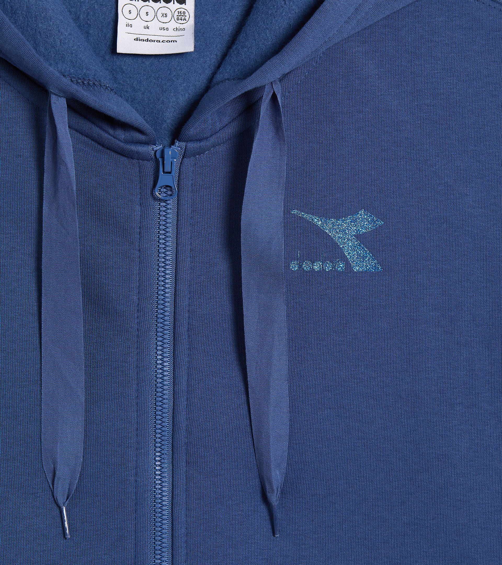 Hooded sweatshirt - Women L.HOODIE FZ BLINK BIJOU BLUE - Diadora