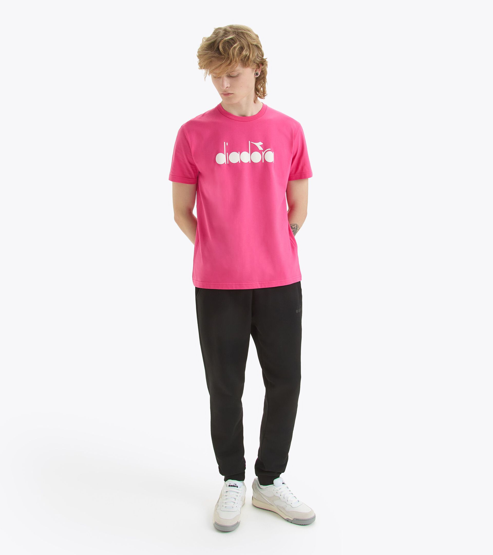 T-shirt - Made in Italy - Gender Neutral T-SHIRT SS LOGO PINK SORBET - Diadora