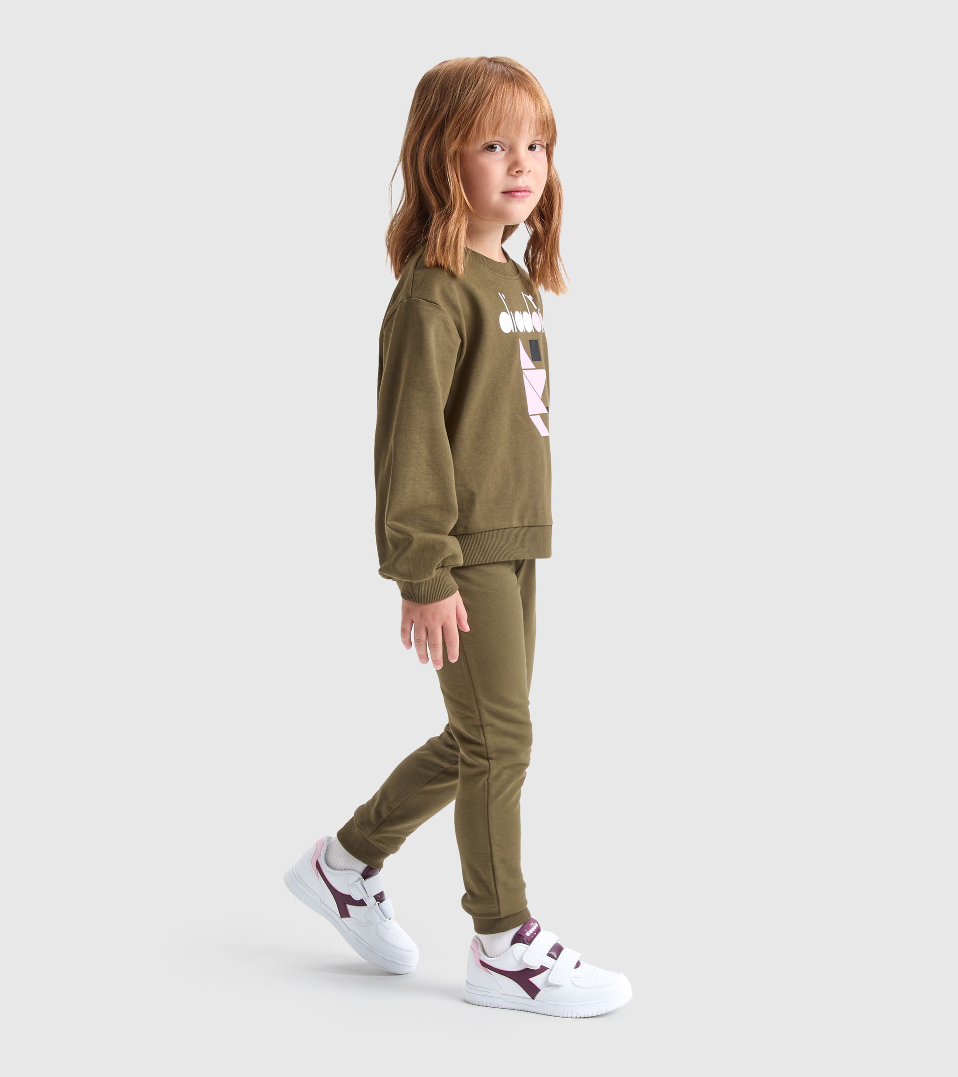 Sportliches Sweatshirt - Mädchen JG.TRACKSUIT GLEE MILITAROLIV - Diadora