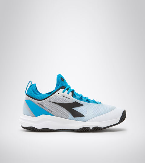 Clay court tennis shoe - Men SPEED BLUSHIELD FLY 3 + CLAY WHITE/BLACK/BLUE JEWEL - Diadora