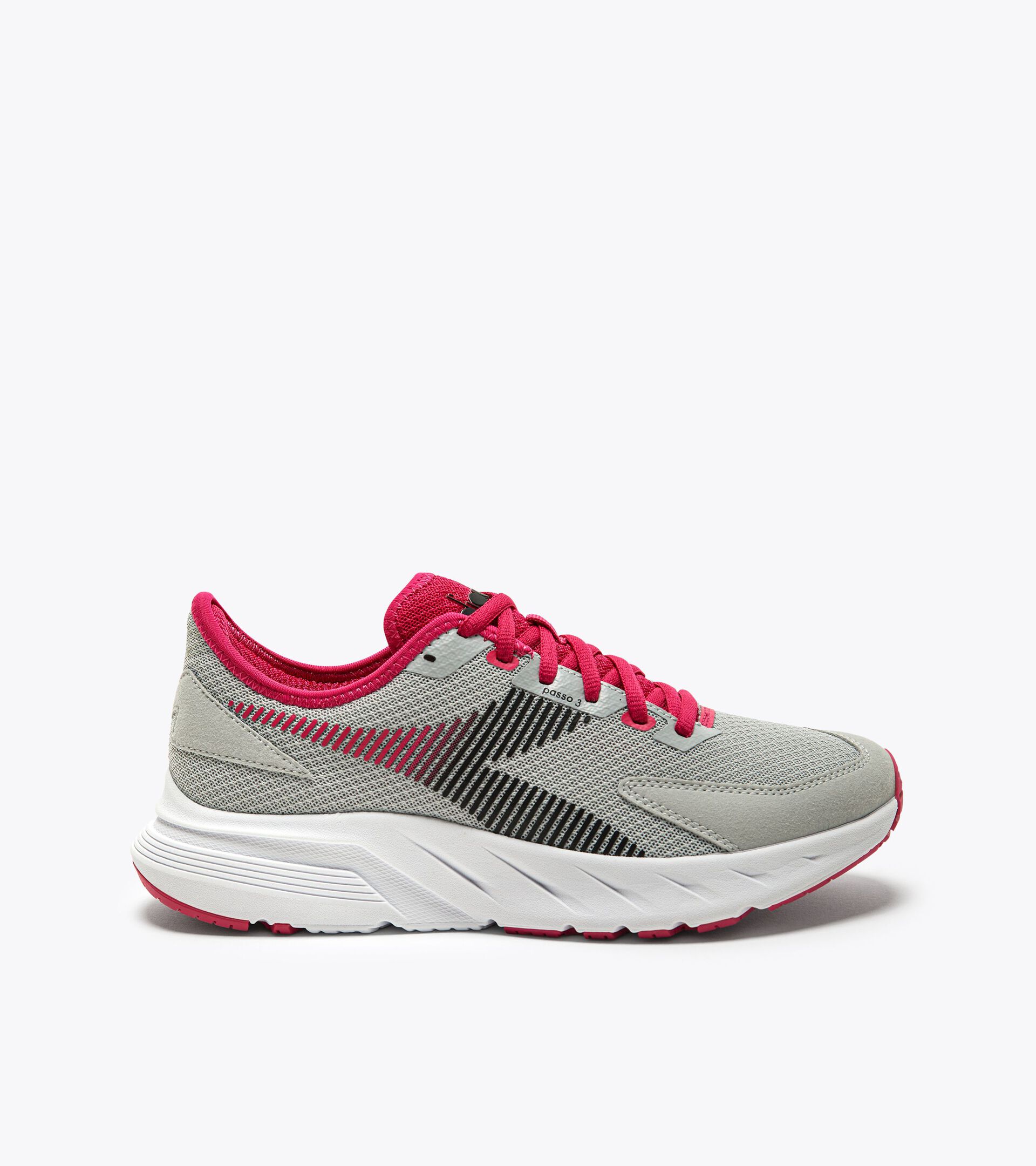 Scarpa da camminata - Donna PASSO 3 W ARGENTO DD/NRO/ROSSO RUBINO C - Diadora