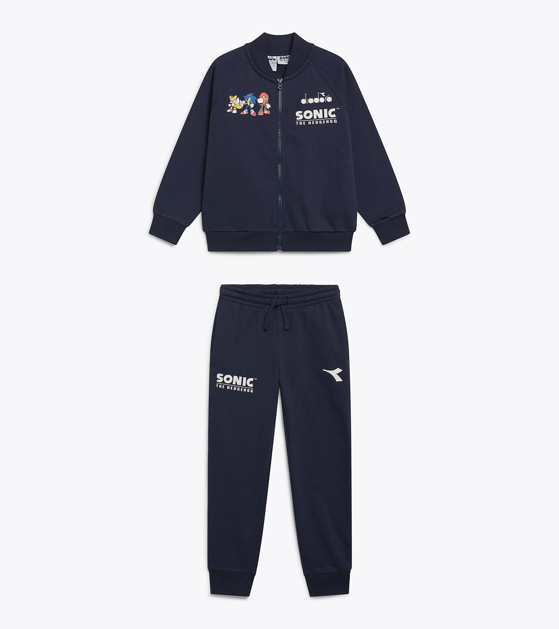 Cotton-look tracksuit - boys and girls JU. TRACKSUIT FZ SONIC (BR) BLUE DENIM - Diadora