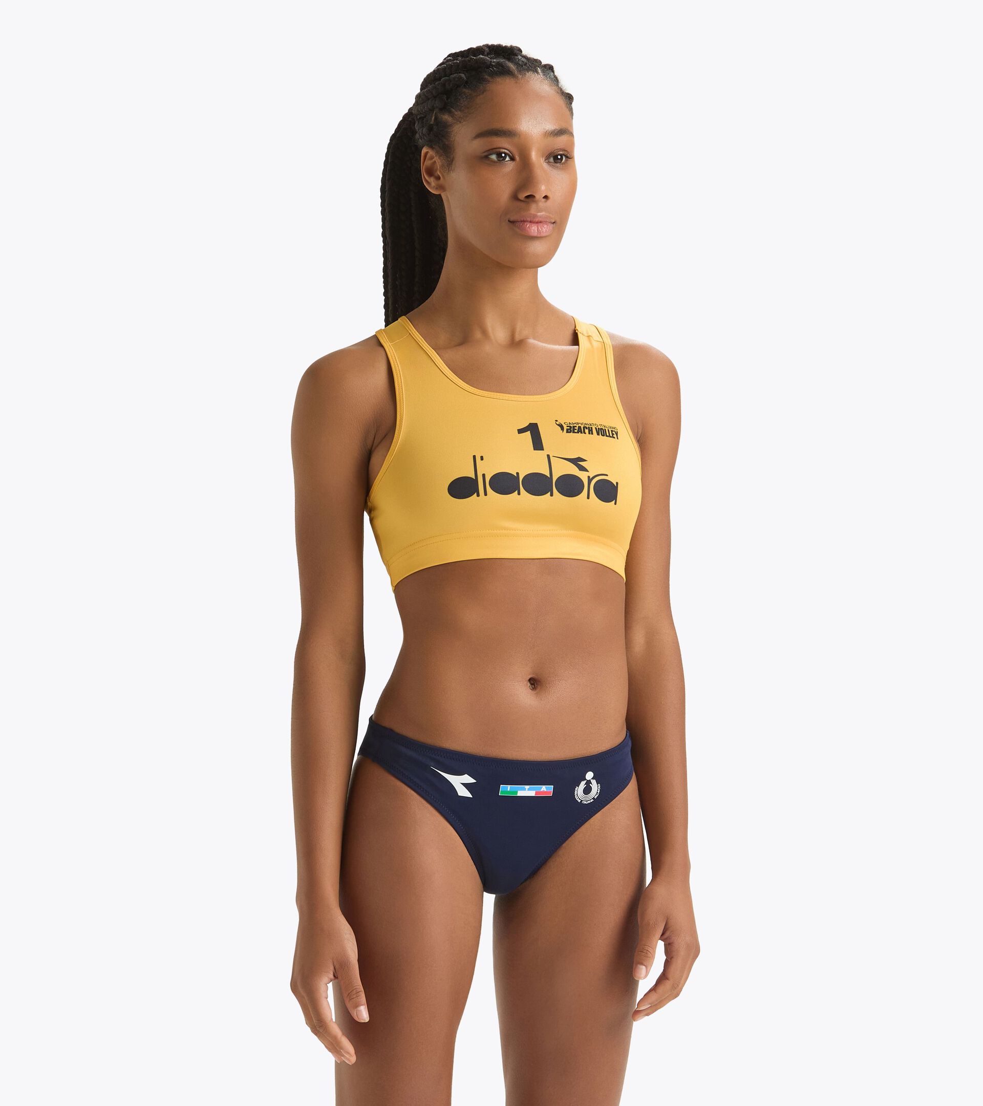 Sports bra - Italian Beach Volley Championship TOP GARA DONNA #1 CAMP. ITALIANO 24 ORANGE OCHRE (40003) - Diadora