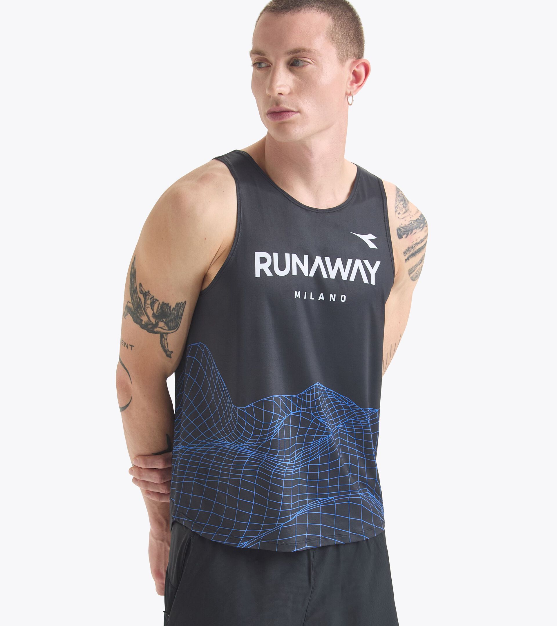 Camiseta sin mangas de running Runaway - Tejido ligero - Hombre SUPER LIGHT TANK RUNAWAY NEGRO - Diadora