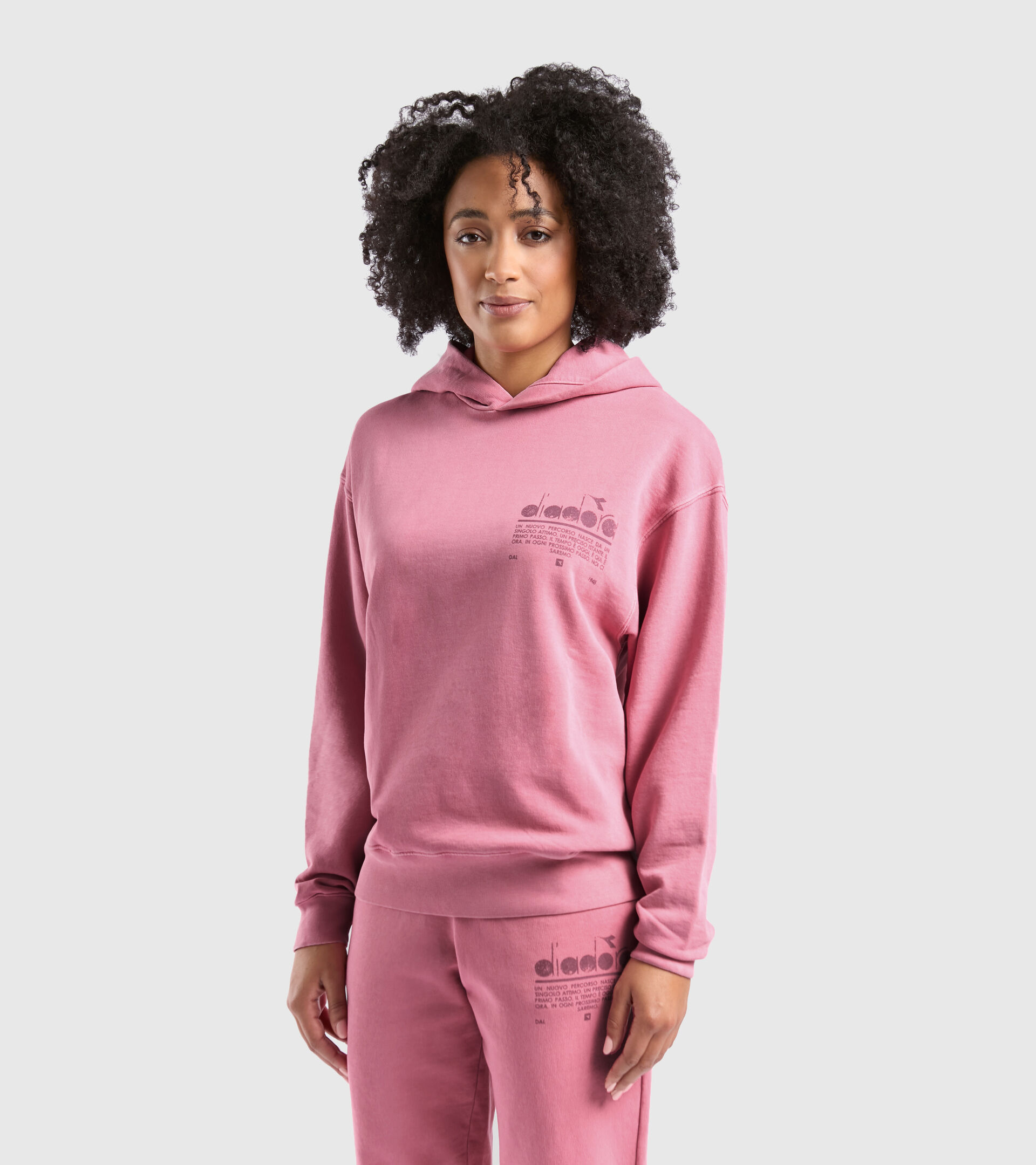 Unbrushed organic sweatshirt - Unisex HOODIE MANIFESTO PALETTE WILD ROSE - Diadora