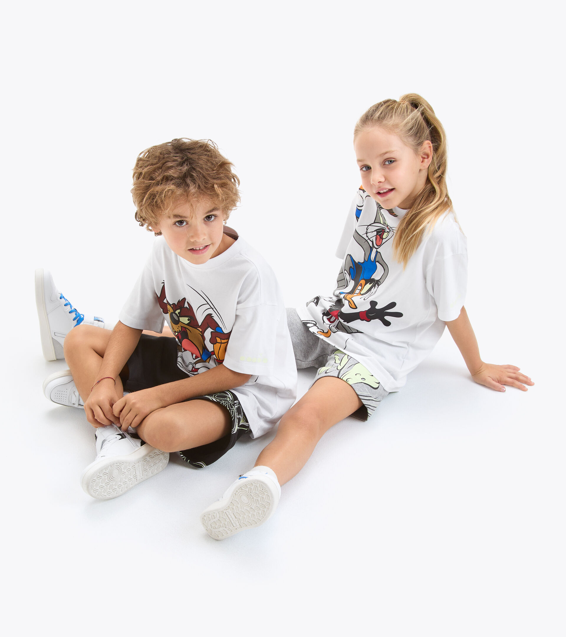 Sports T-shirt - Kids JU.T-SHIRT SS WB OPTICAL WHITE + C - Diadora