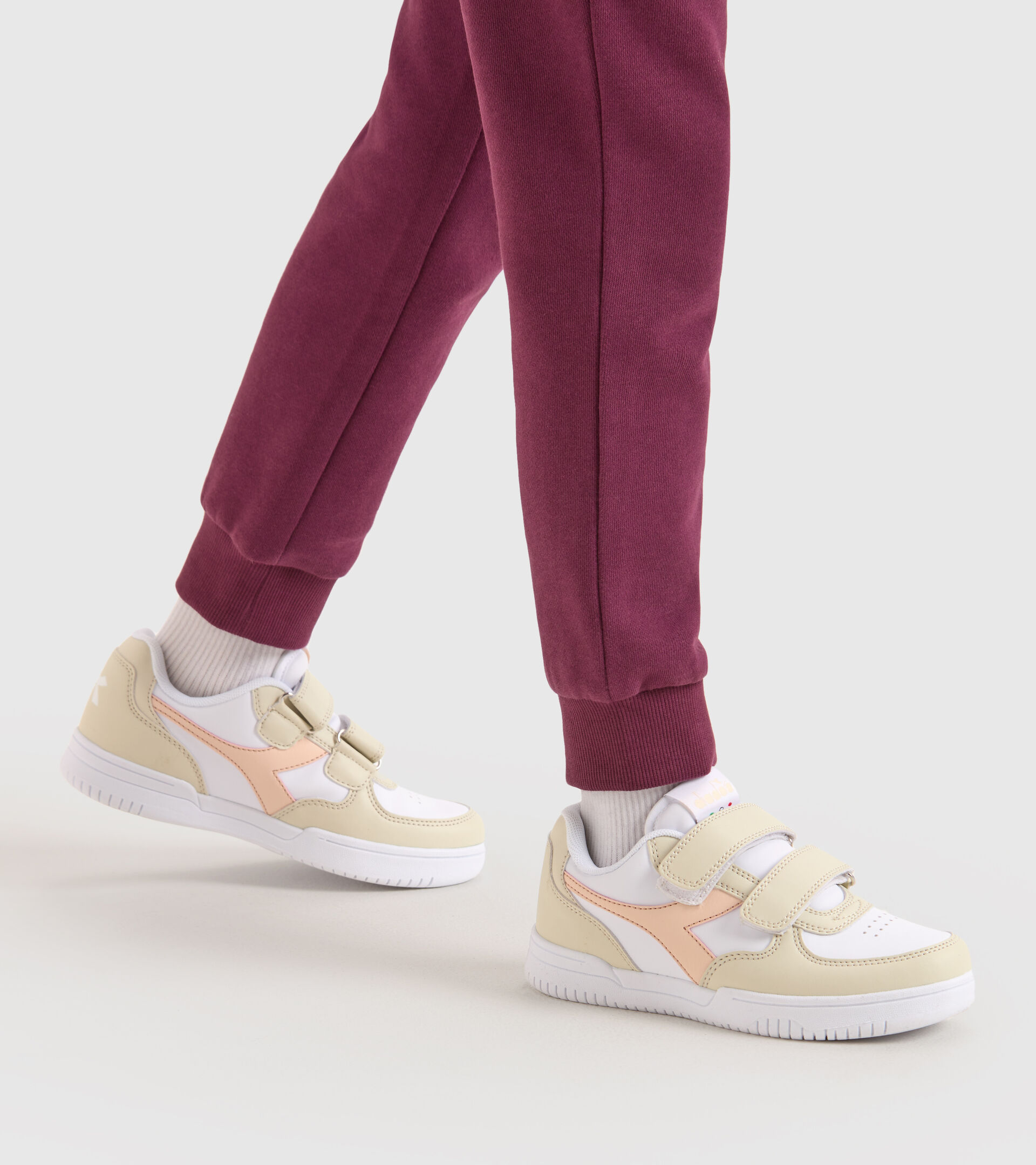 Sports shoes - Kids 4-8 years RAPTOR LOW PS WHITE BONE/PASTEL ROSE TAN - Diadora