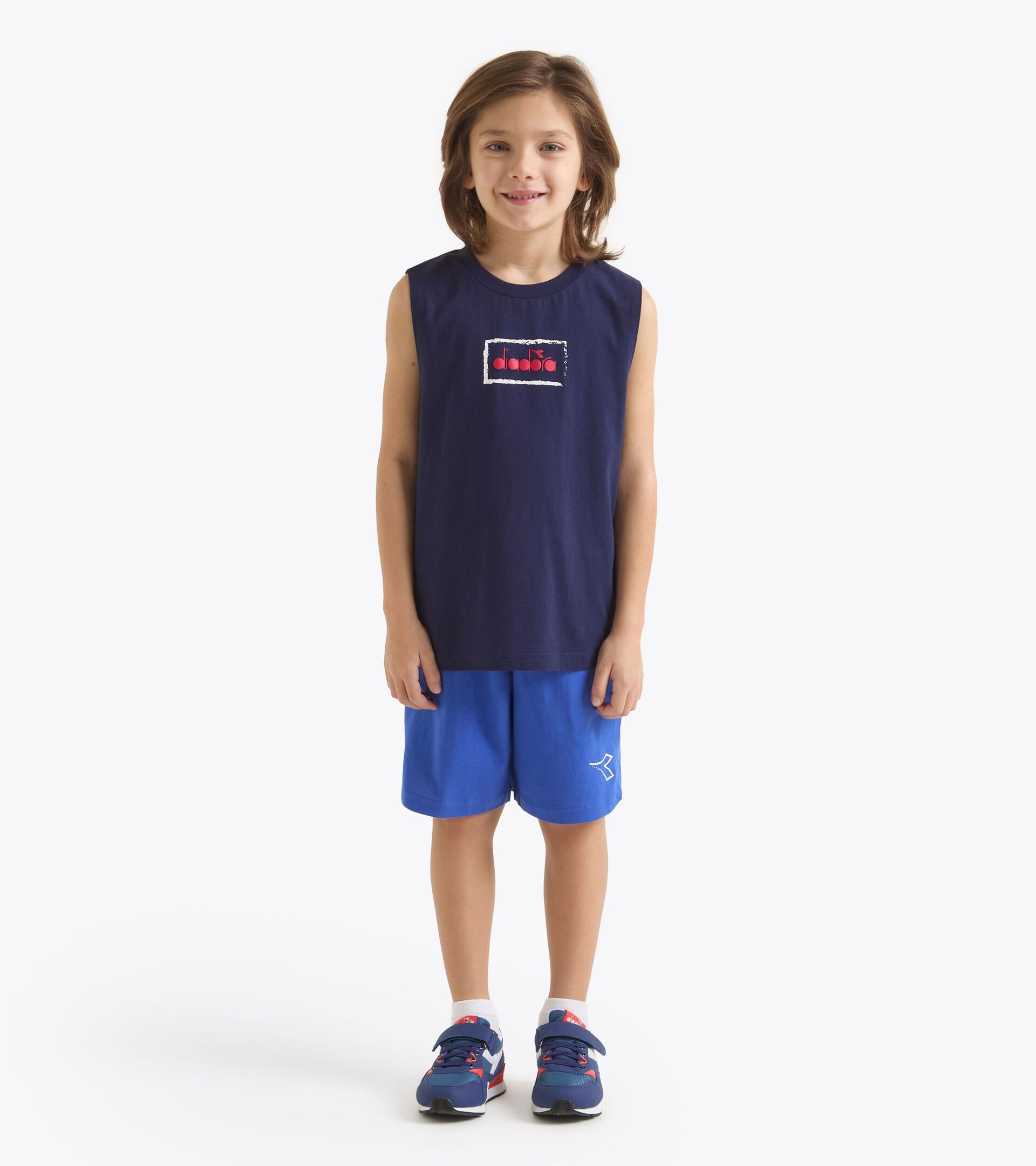 Conjunto deportivo - Camiseta sin mangas y pantalón corto - Niño JB. SET ESSENTIAL SPORTS SL AZUL FUERTE - Diadora