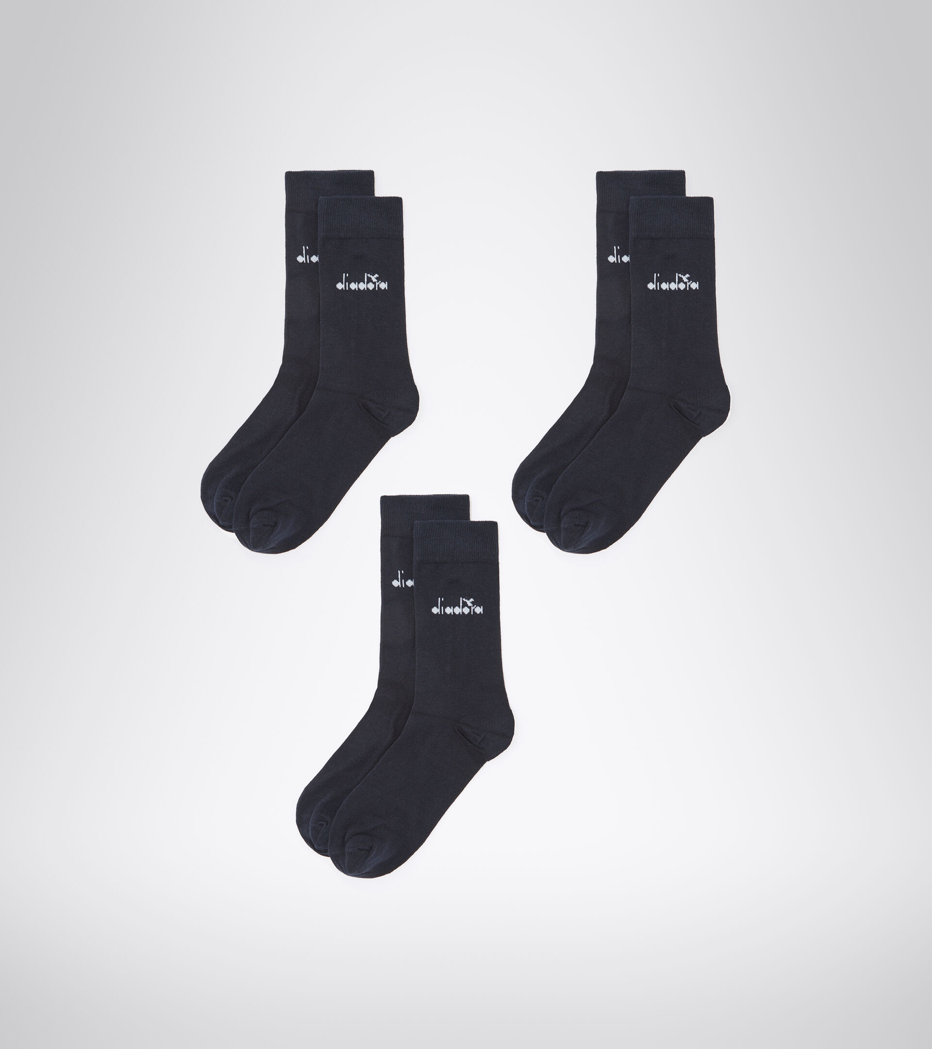 Lot de chaussettes hauteur cheville - Unisexe  U. MID PLAIN SOCKS 3-PACK BLEU MAZARINE - Diadora