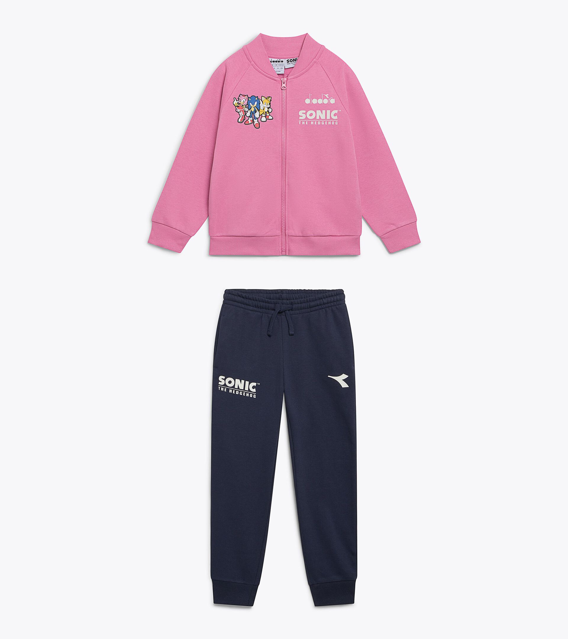 Cotton-look tracksuit - boys and girls JU. TRACKSUIT FZ SONIC (BR) CASHMERE ROSE - Diadora