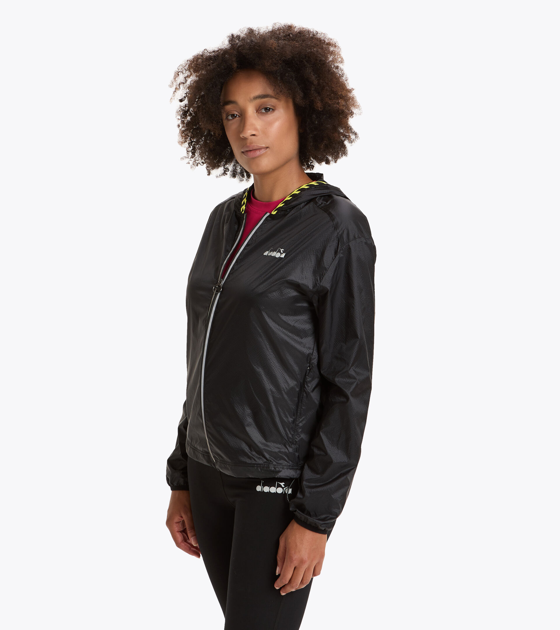 Running windbreaker - Women L. MULTILAYER JACKET BE ONE BLACK - Diadora