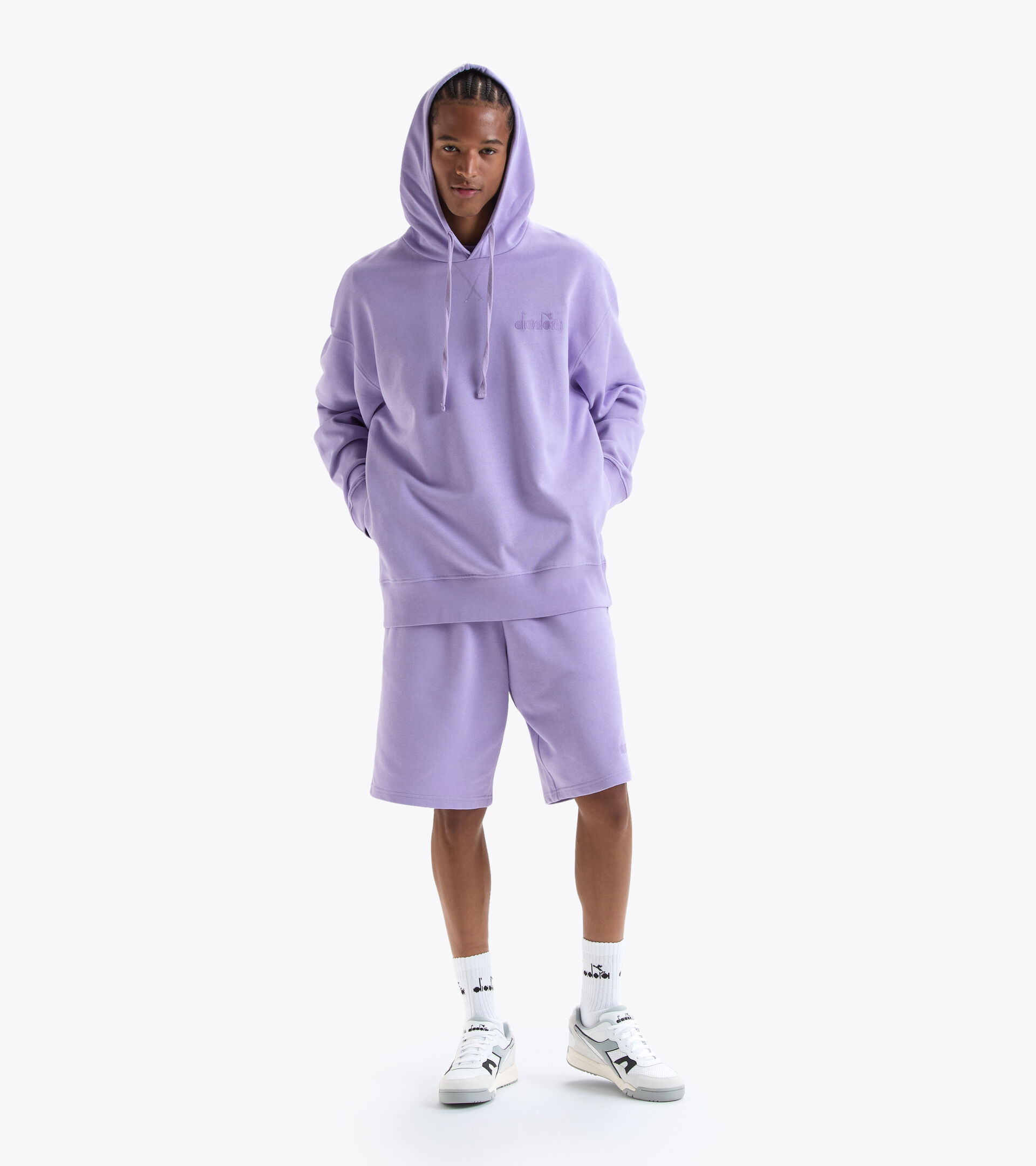 Cotton hoodie - Gender neutral HOODIE SPW LOGO PURPLE ROSE - Diadora