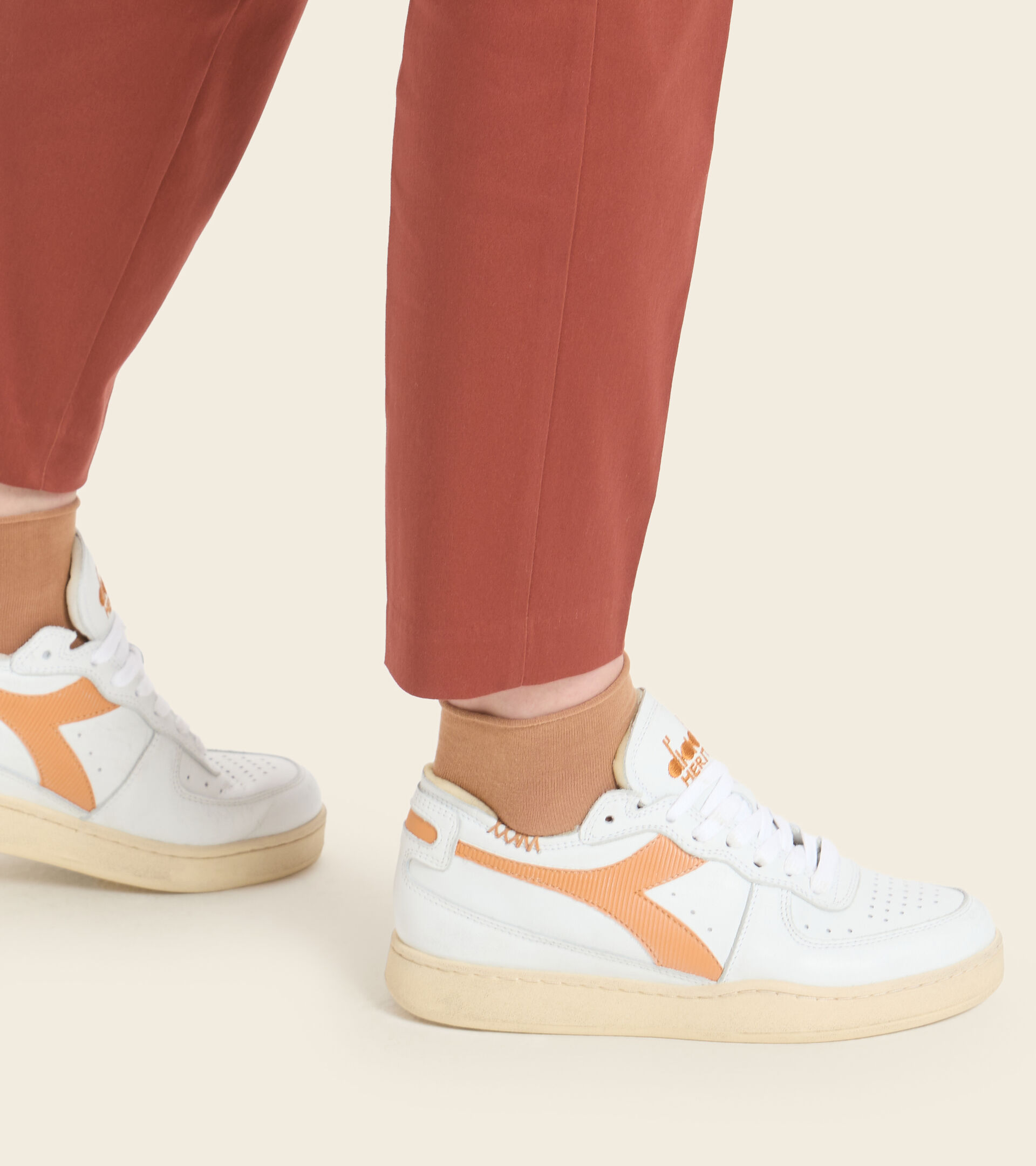 Footwear Heritage UNISEX MI BASKET ROW CUT BIANCO/PEPITA Diadora