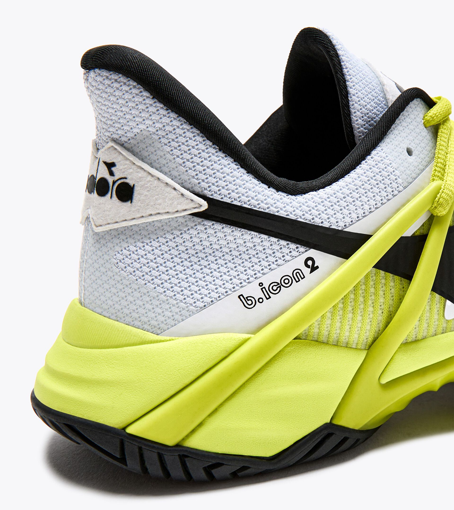 Tennis shoes for hard surfaces or clay - Men B.ICON 2 AG WHITE/BLACK/EVENING PRIMROSE - Diadora