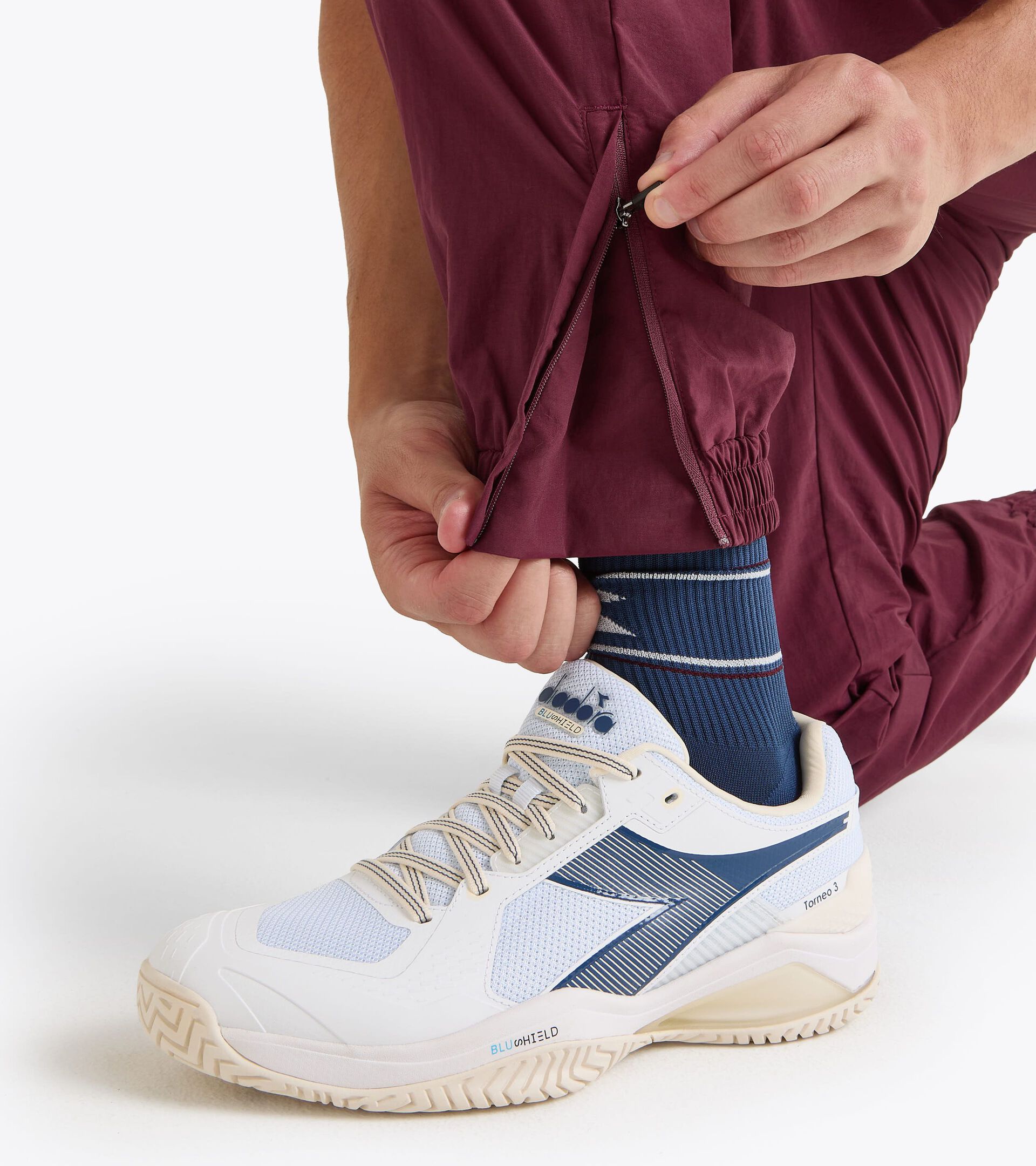 Tennistrainingsanzug aus Taslan - Wettkampf - F&uuml;r alle Geschlechter U. TRACK PANTS MATCH ROT BANNER - Diadora