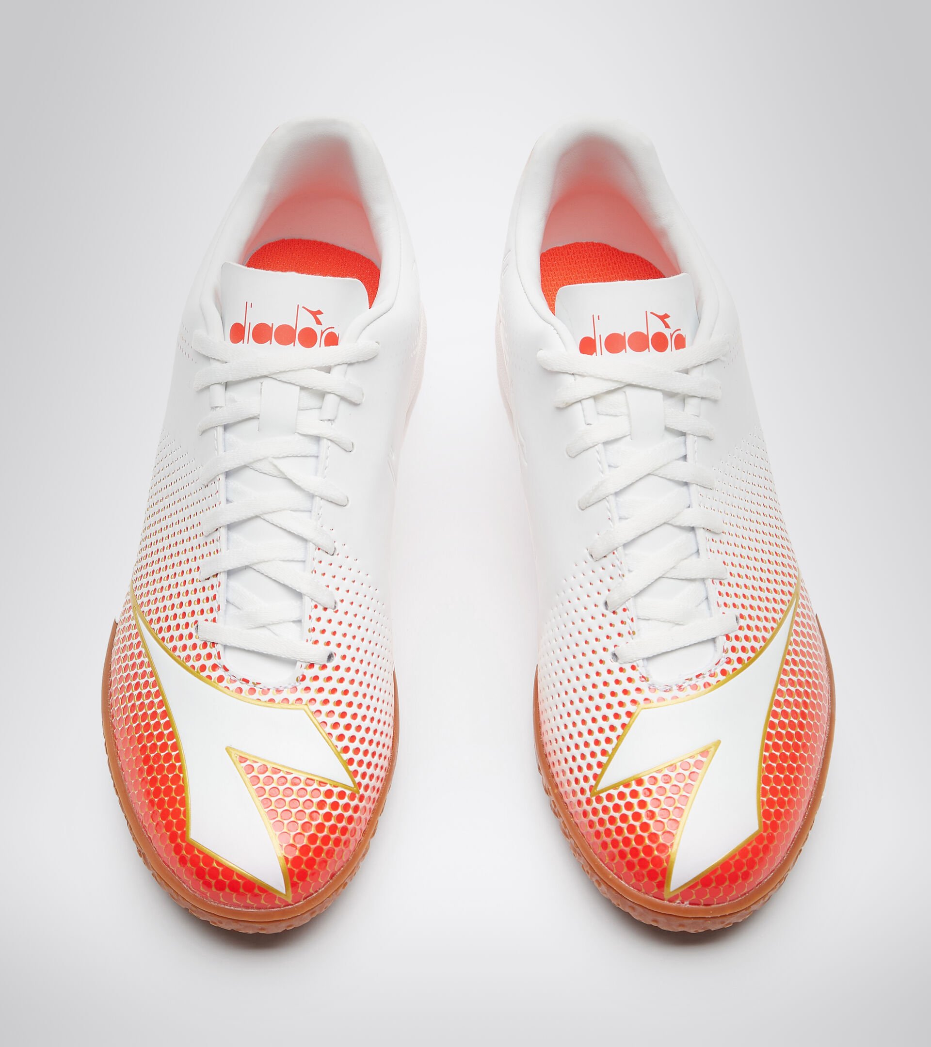 Indoor and parquet court futsal boots BOMBER IDR WHITE/RED FLUO/GOLD - Diadora