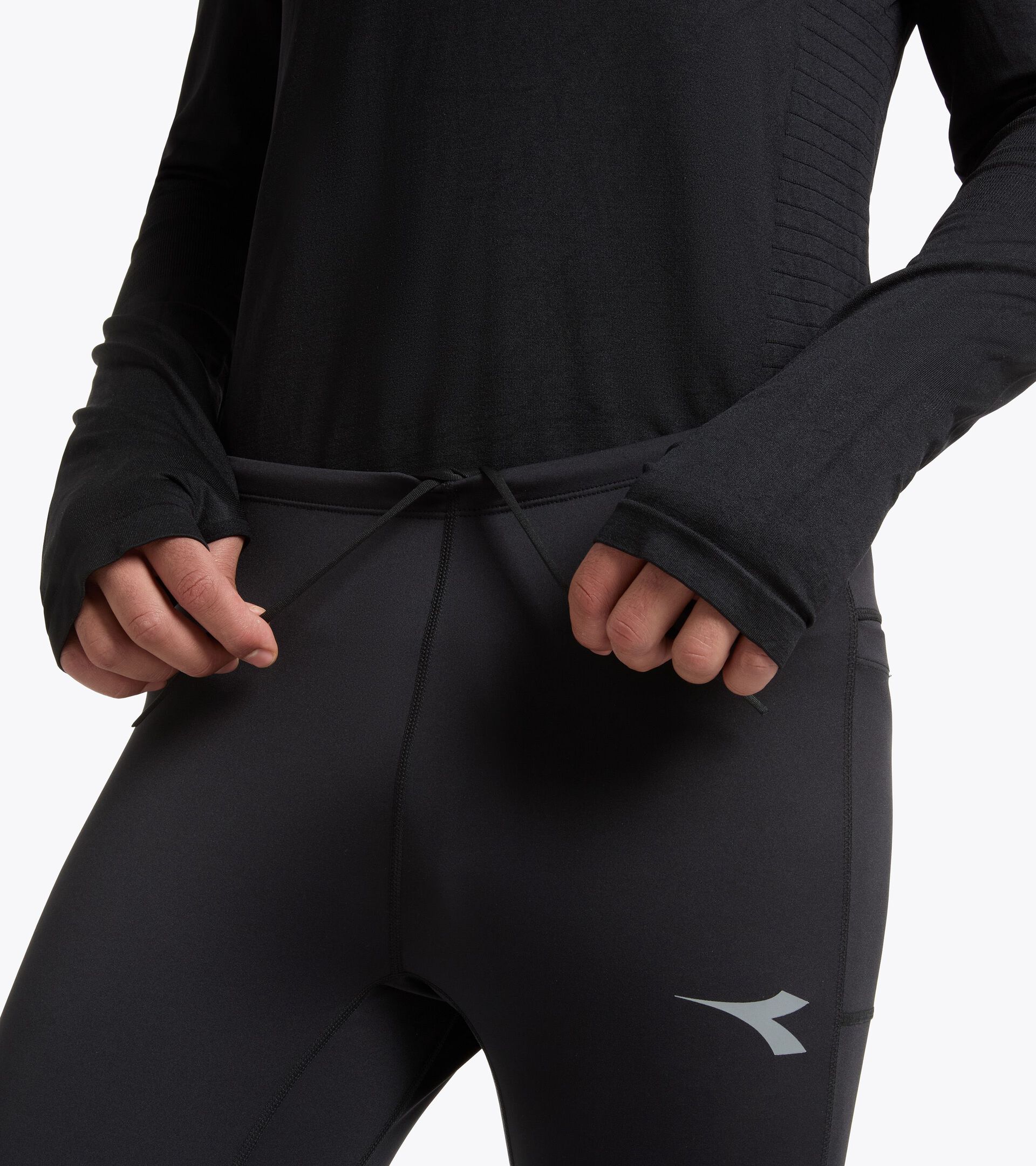 Thermoregulating Technical Leggings - STRATOUNO Running - Men&rsquo;s TIGHTS STRATOUNO BLACK - Diadora